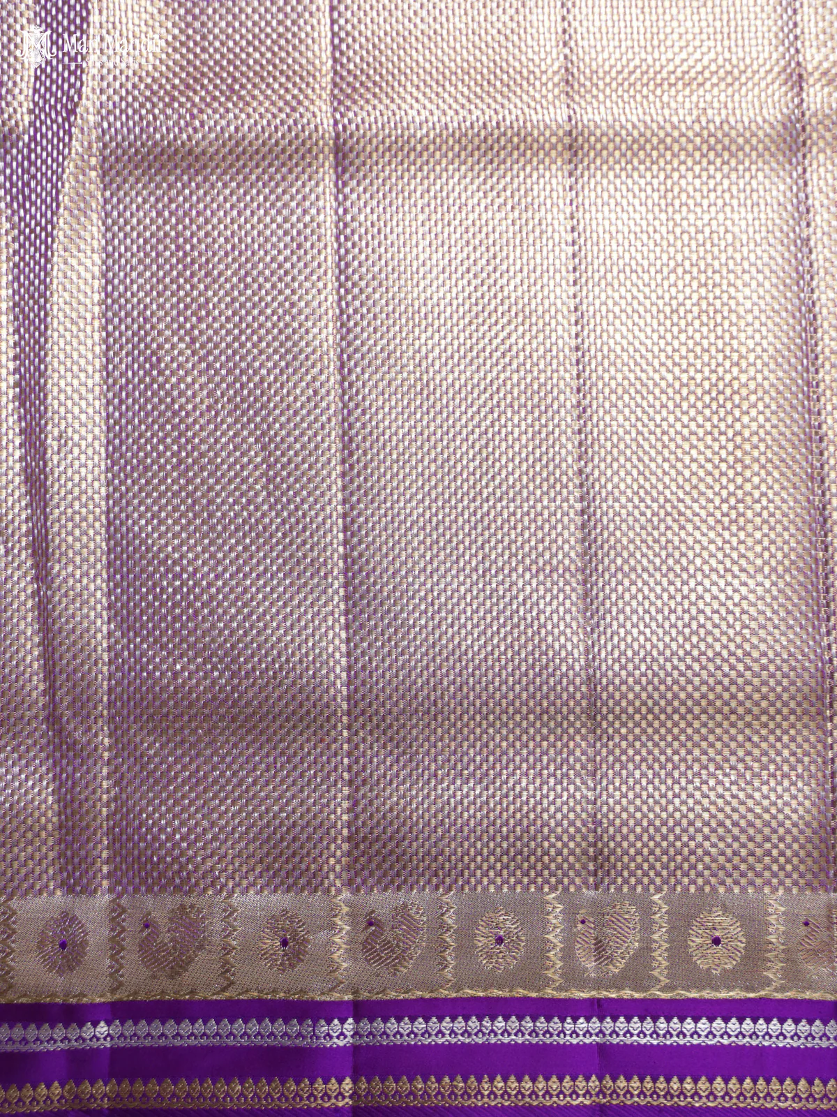 Gold-Purple Kanchipuram Tissue Silk Saree - Image 6