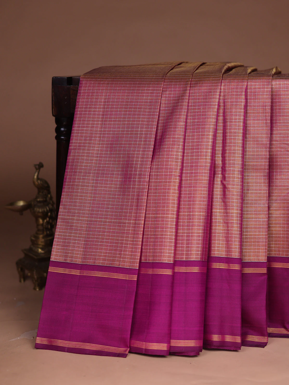 Golden Purple - Purple Kanchipuram Tissue Silk Saree