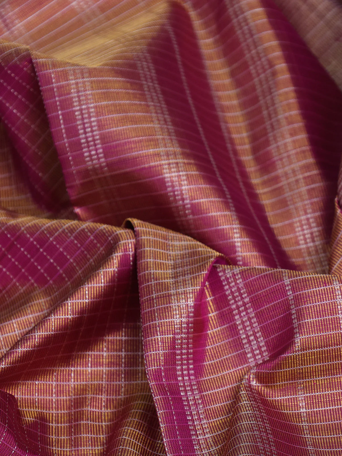 Golden Purple - Purple Kanchipuram Tissue Silk Saree - Image 3