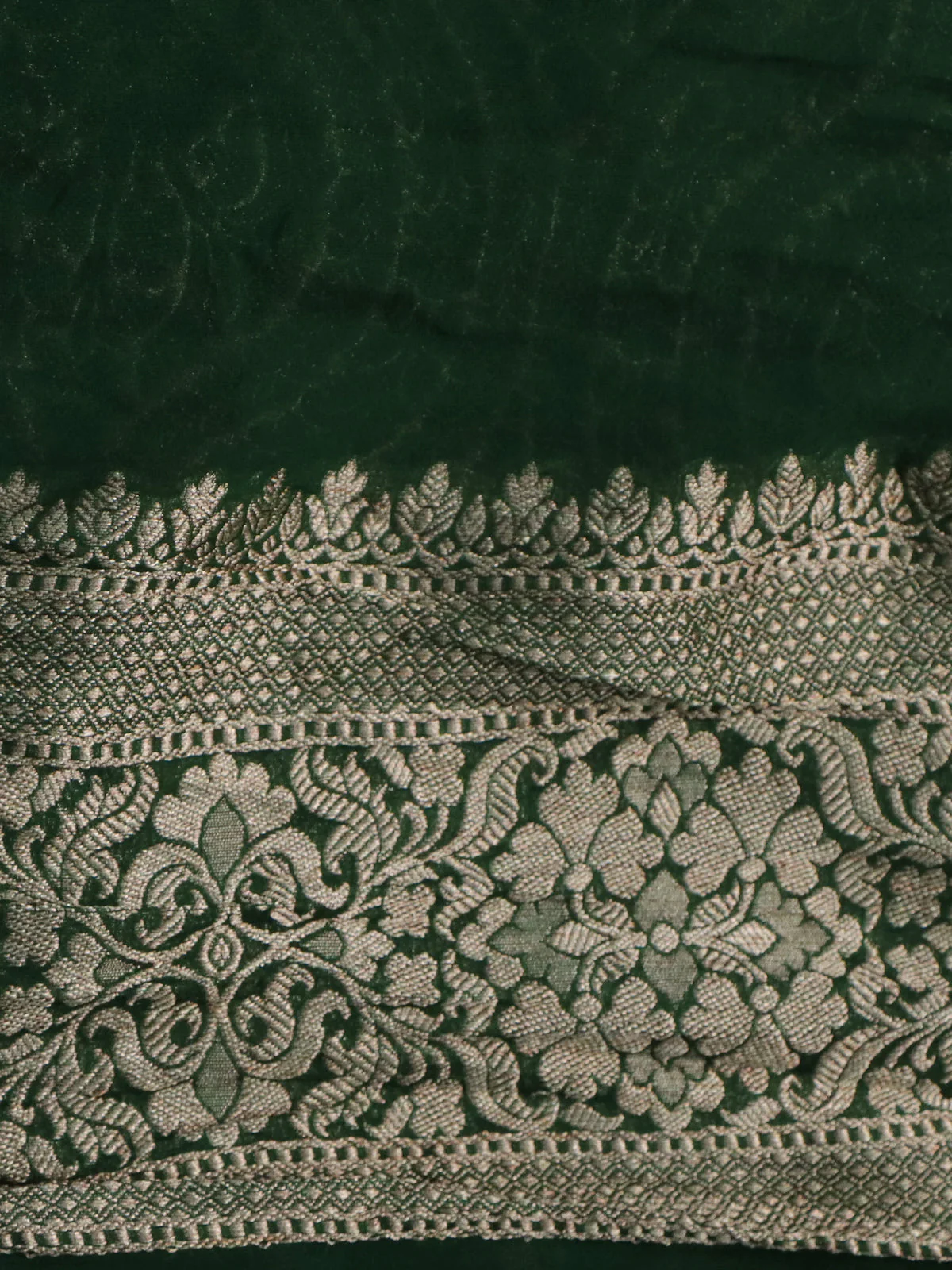 Green Banarasi Georgette Saree - Image 4