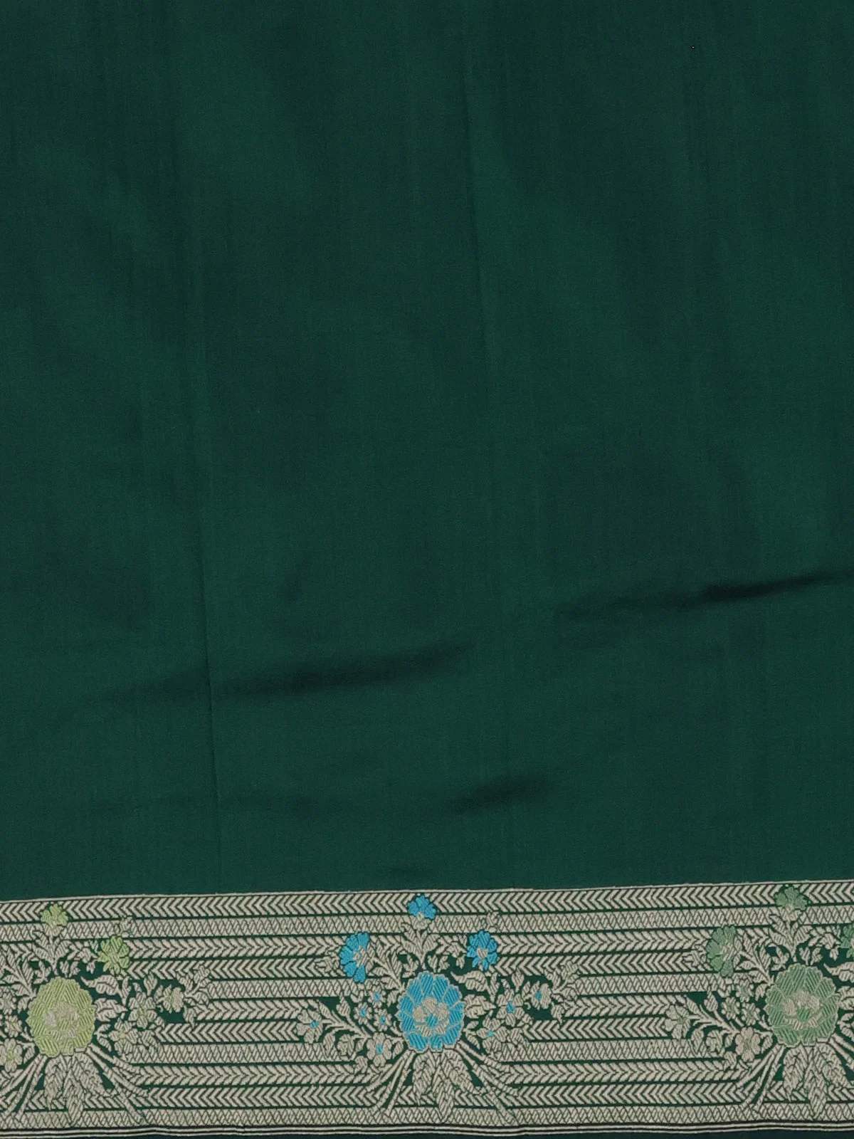 Green Banarasi Silk Saree - Image 3