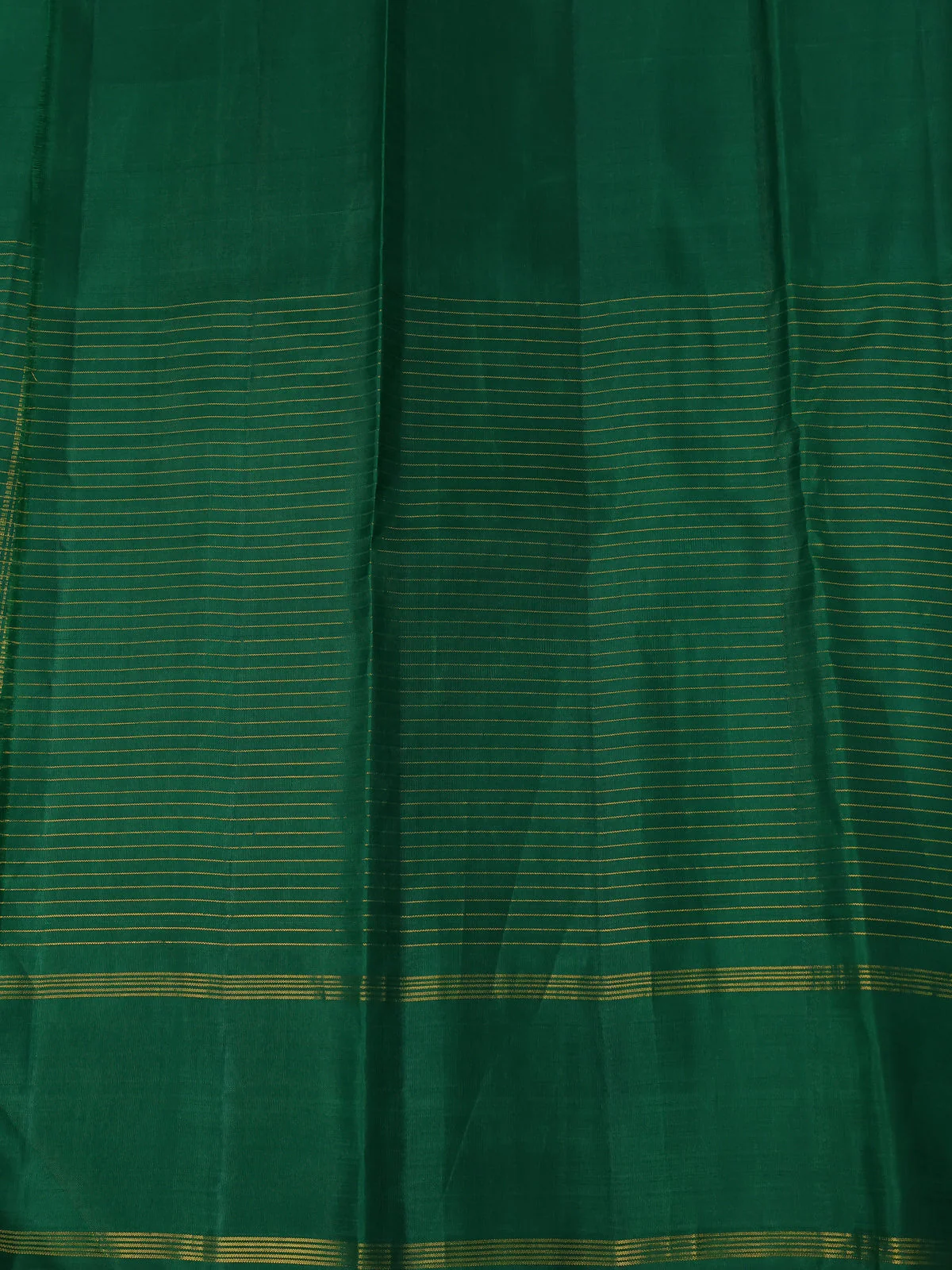 Green-Bottle Green Pure Kanchipuram Silk Saree - Image 4