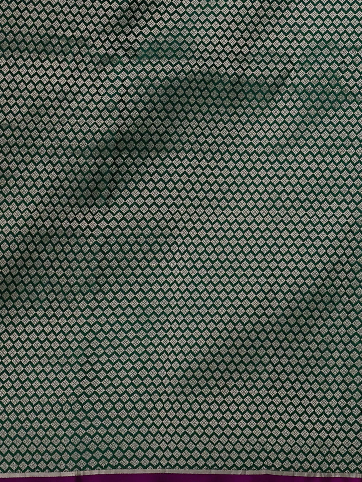 Green - Purple Banarasi Mushru Silk Saree - Image 4