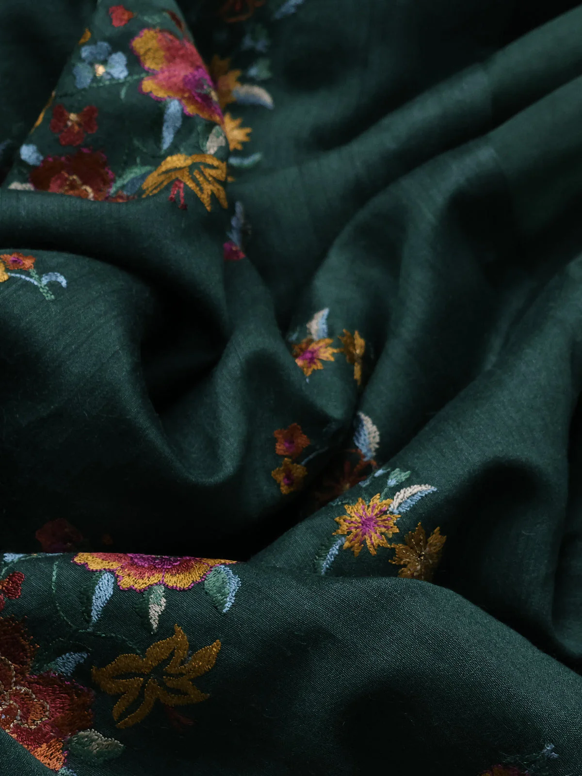 Green Tussar Silk Saree - Image 3