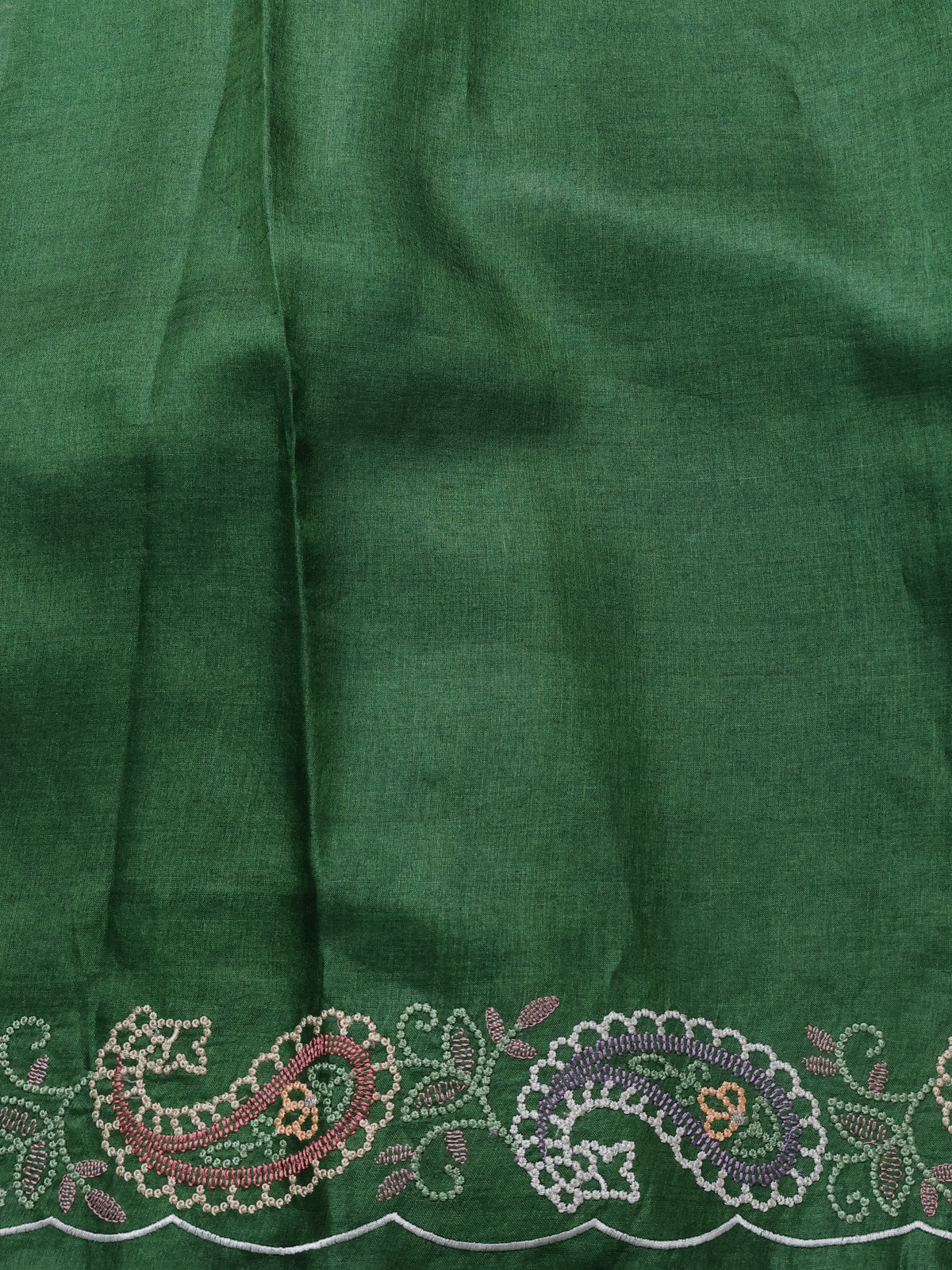 Green Tussar Silk Saree - Image 4