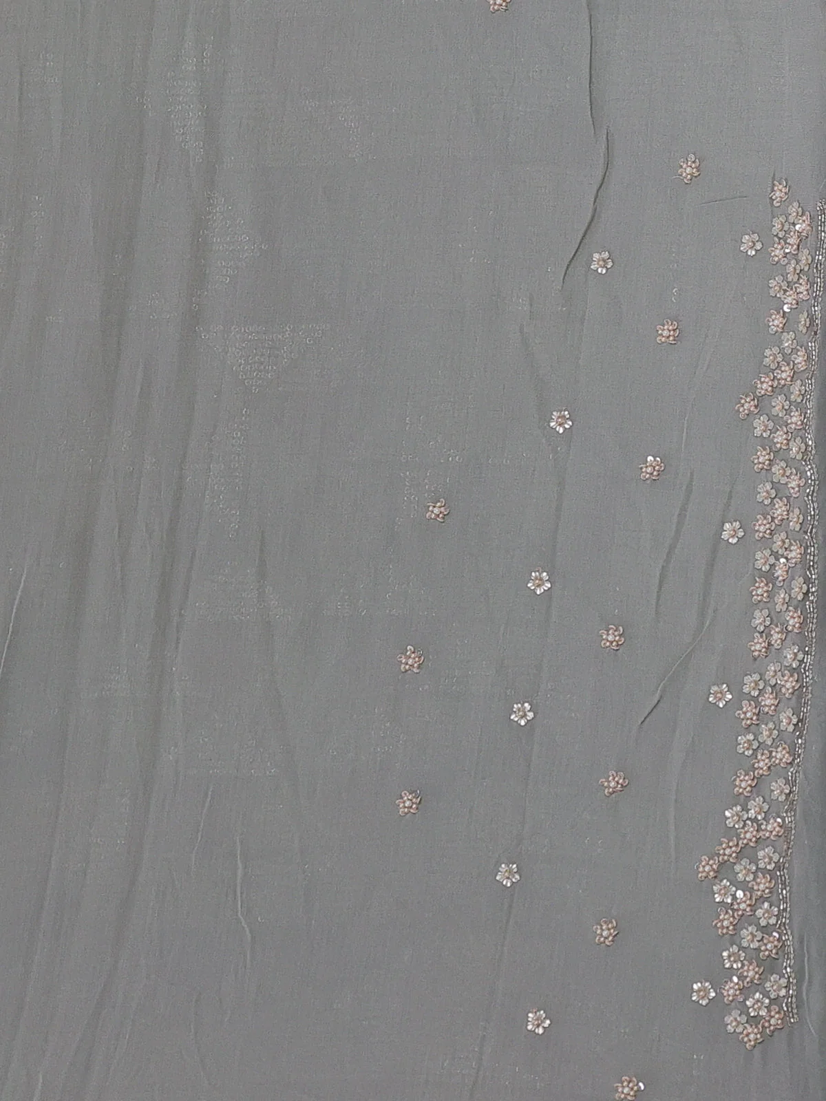 Grey Georgette Sequins Saree - Image 4