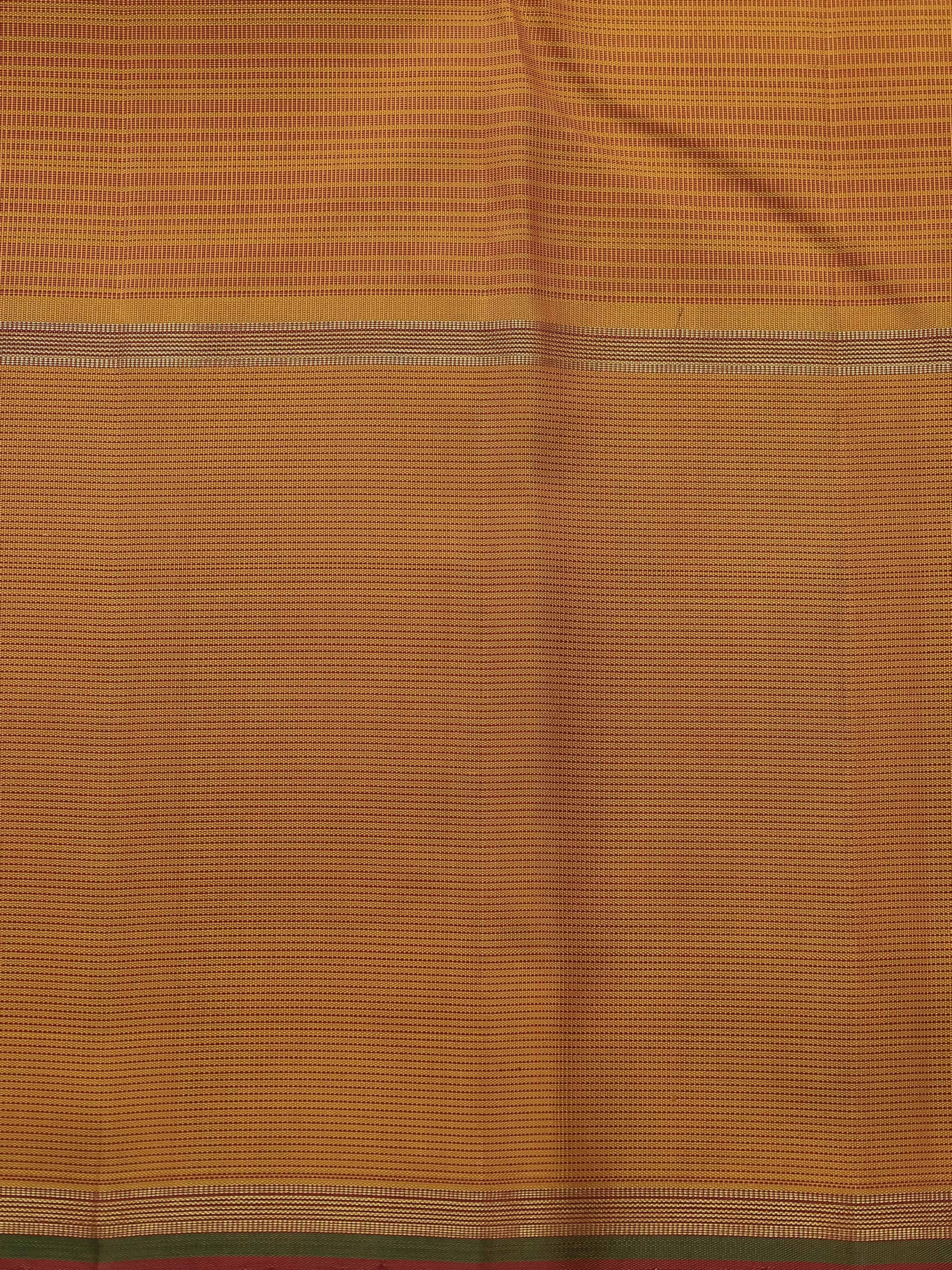 Grey-Mustard Yellow Kanchipuram Silk Saree - Image 4