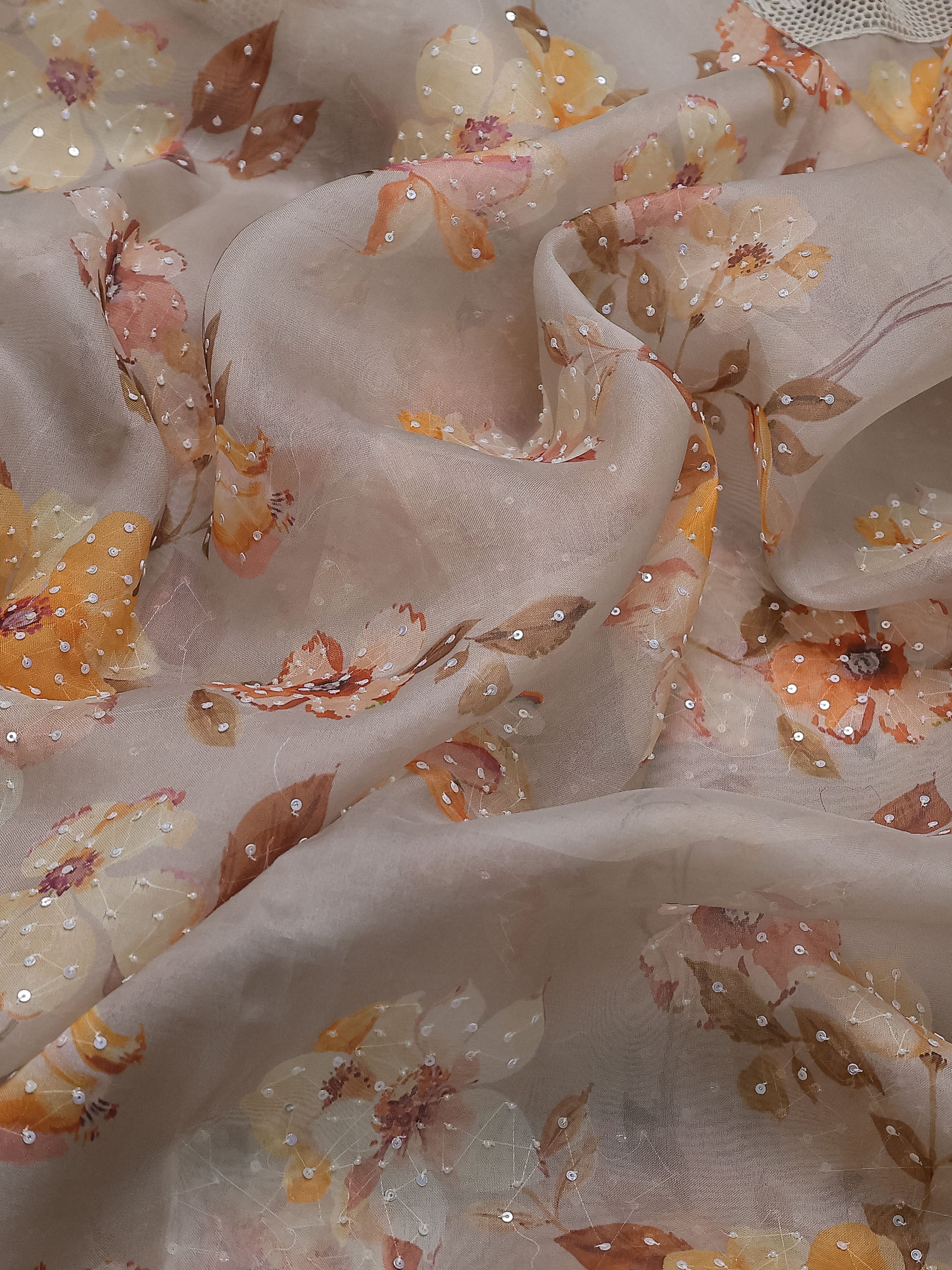Grey Organza Silk Saree - Image 3