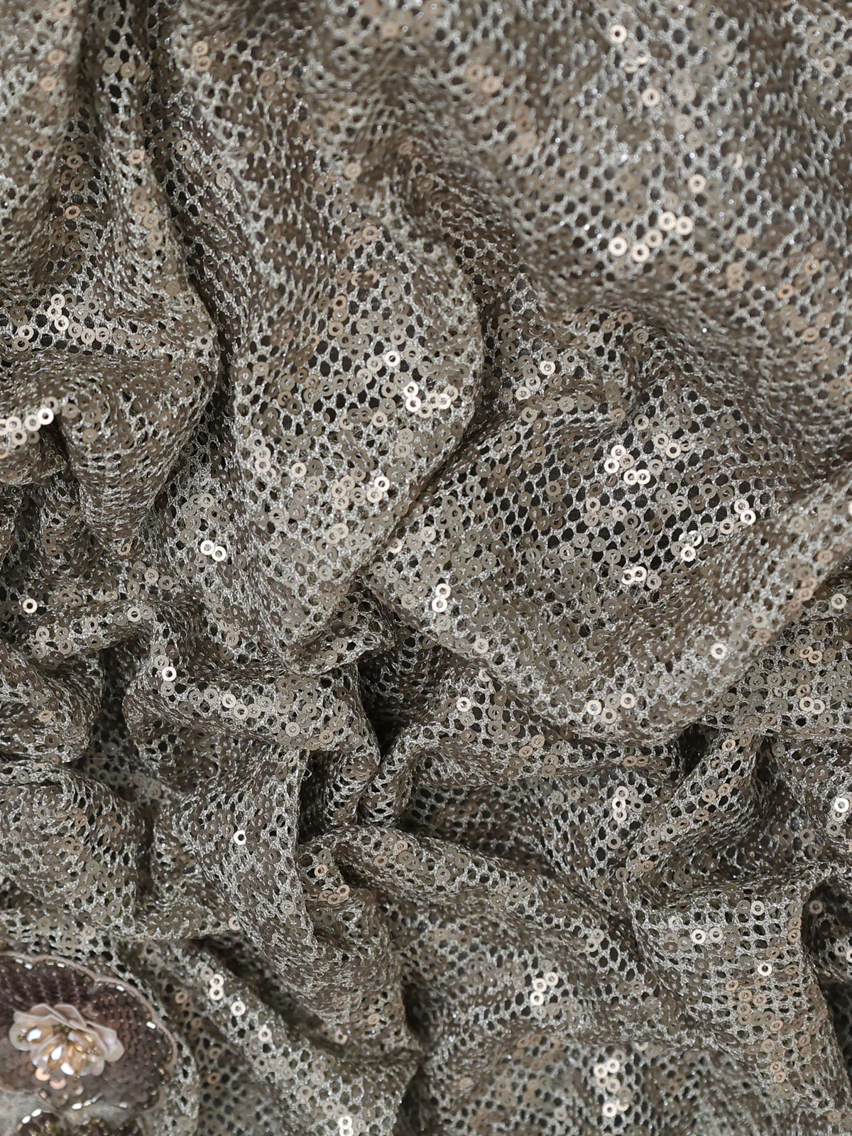 Grey Sequin Embroidered Netted Organza Designer Saree - Image 9