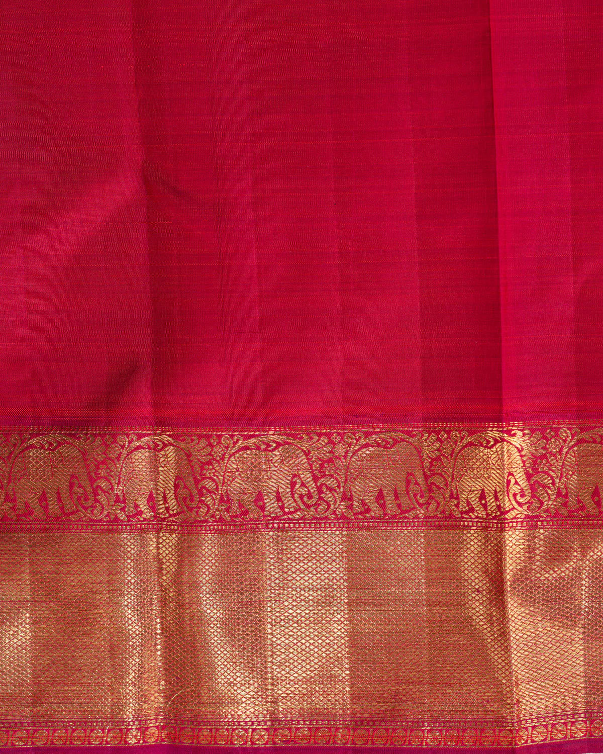 Pink Kanchipuram Silk Saree With Zari Weaves - Image 10