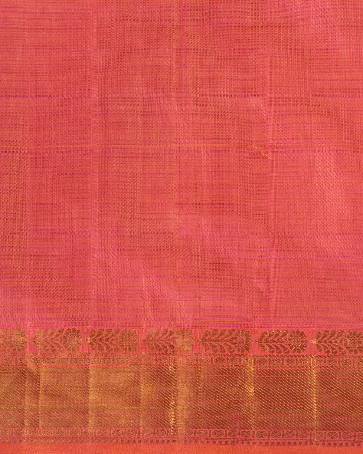 Dual Tone Pink Kanchipuram Silk Saree With Long Rich Temple Border - Image 8