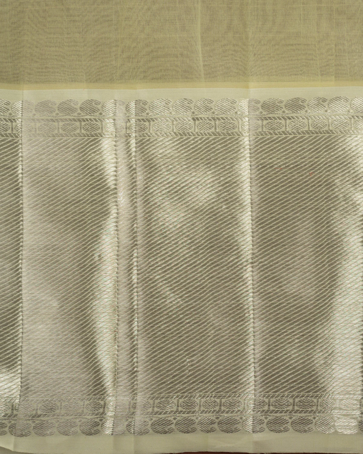 Pastel Green Kanchipuram Kora Silk With Minakari Jaal Weaves - Image 7