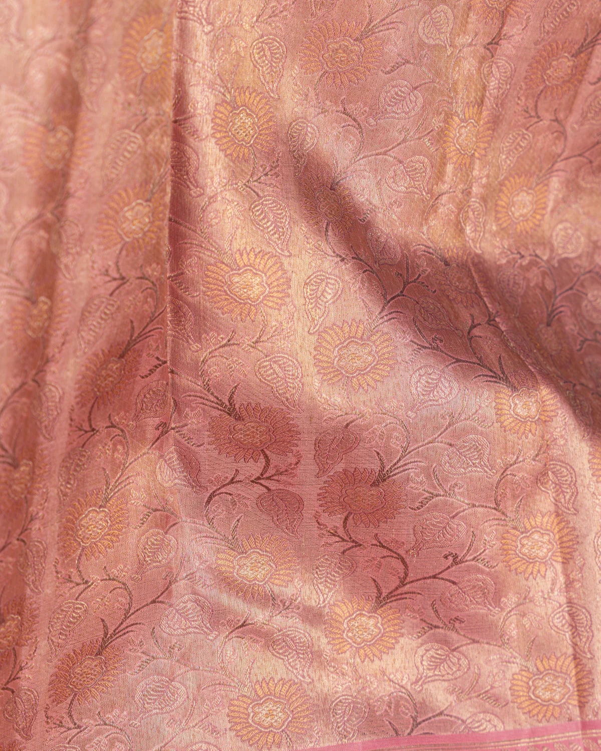 Light Pink Kanchipuram Silk Saree With Brocade Weaves - Image 7