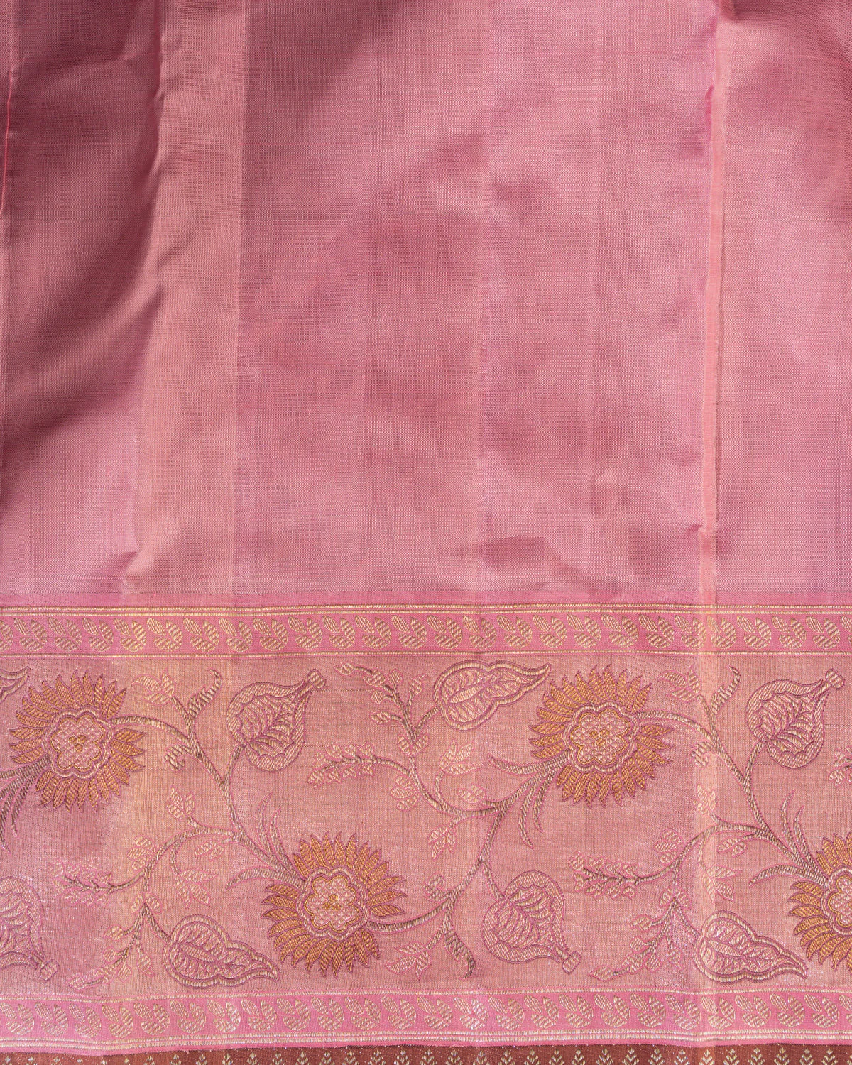 Light Pink Kanchipuram Silk Saree With Brocade Weaves - Image 9