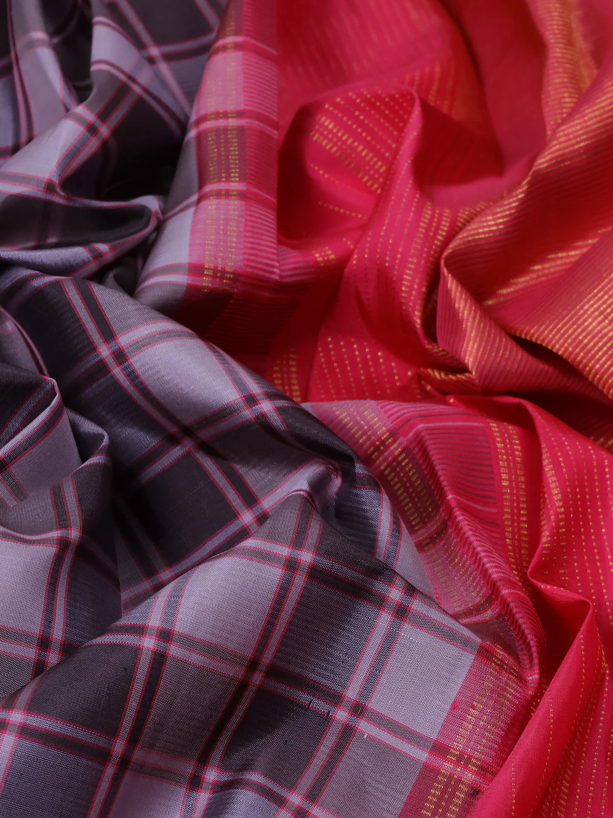 Lavender And Brown-Pink Pure Kanchipuram Silk Saree - Image 3