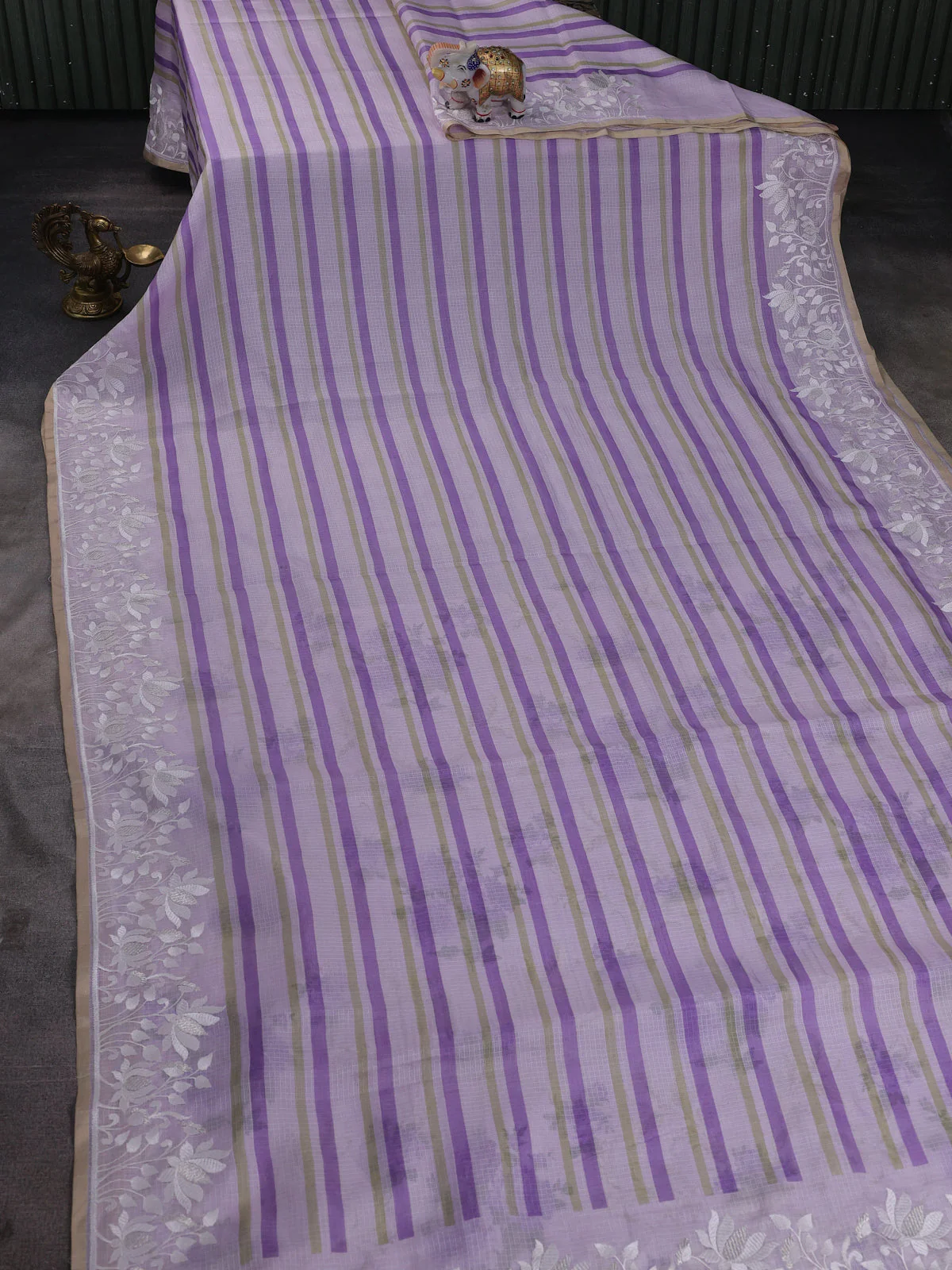 Lavender Silk Kota Saree - Image 2