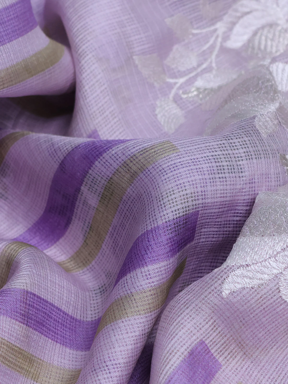 Lavender Silk Kota Saree - Image 3
