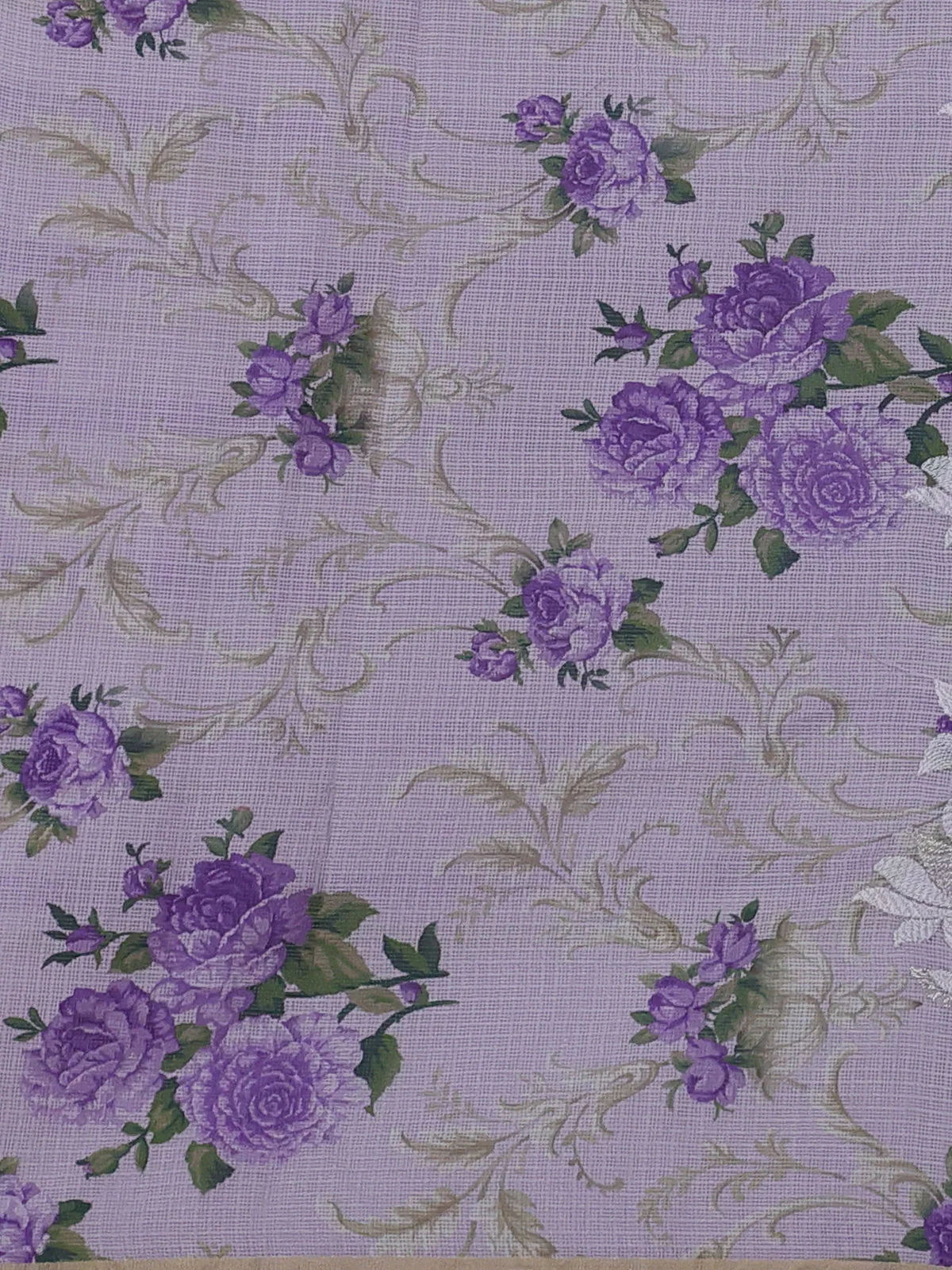 Lavender Silk Kota Saree - Image 4