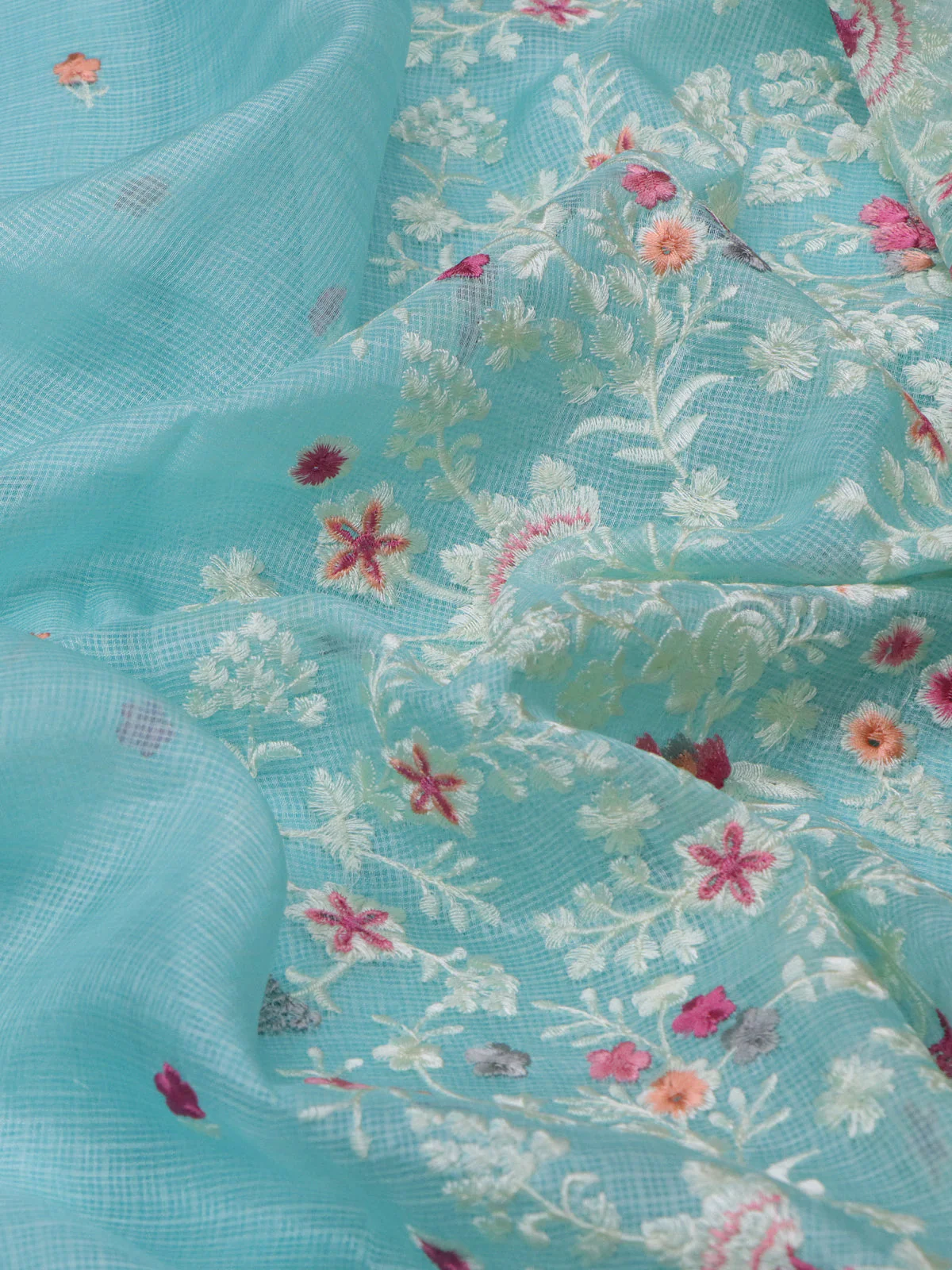 Light Blue Silk Kota Saree - Image 3