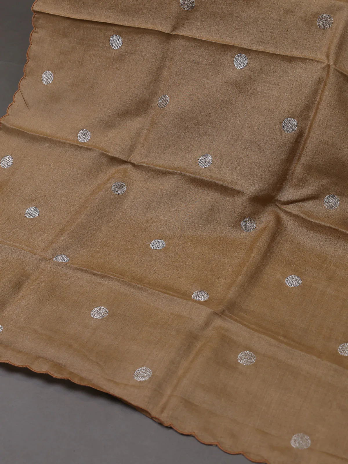 Light Brown Tussar Silk Unstitched Suit - Image 3