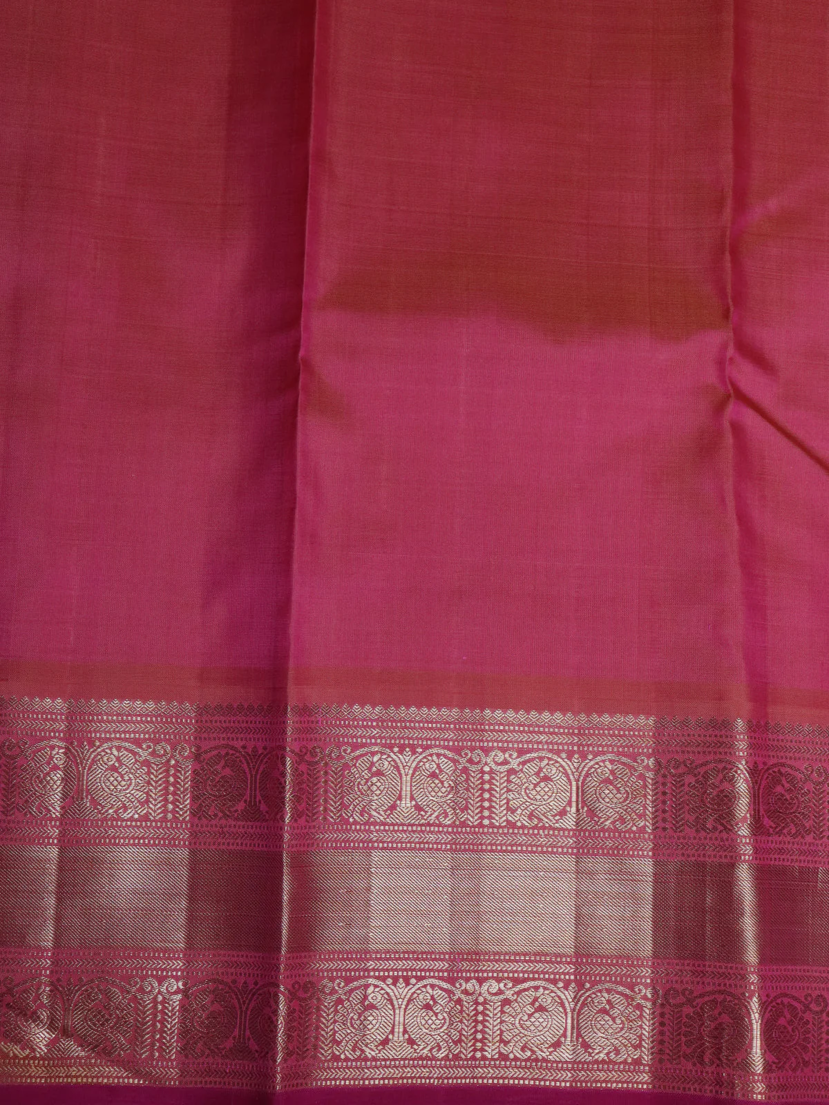 Light Green-Pink Kanchipuram Silk Saree - Image 4