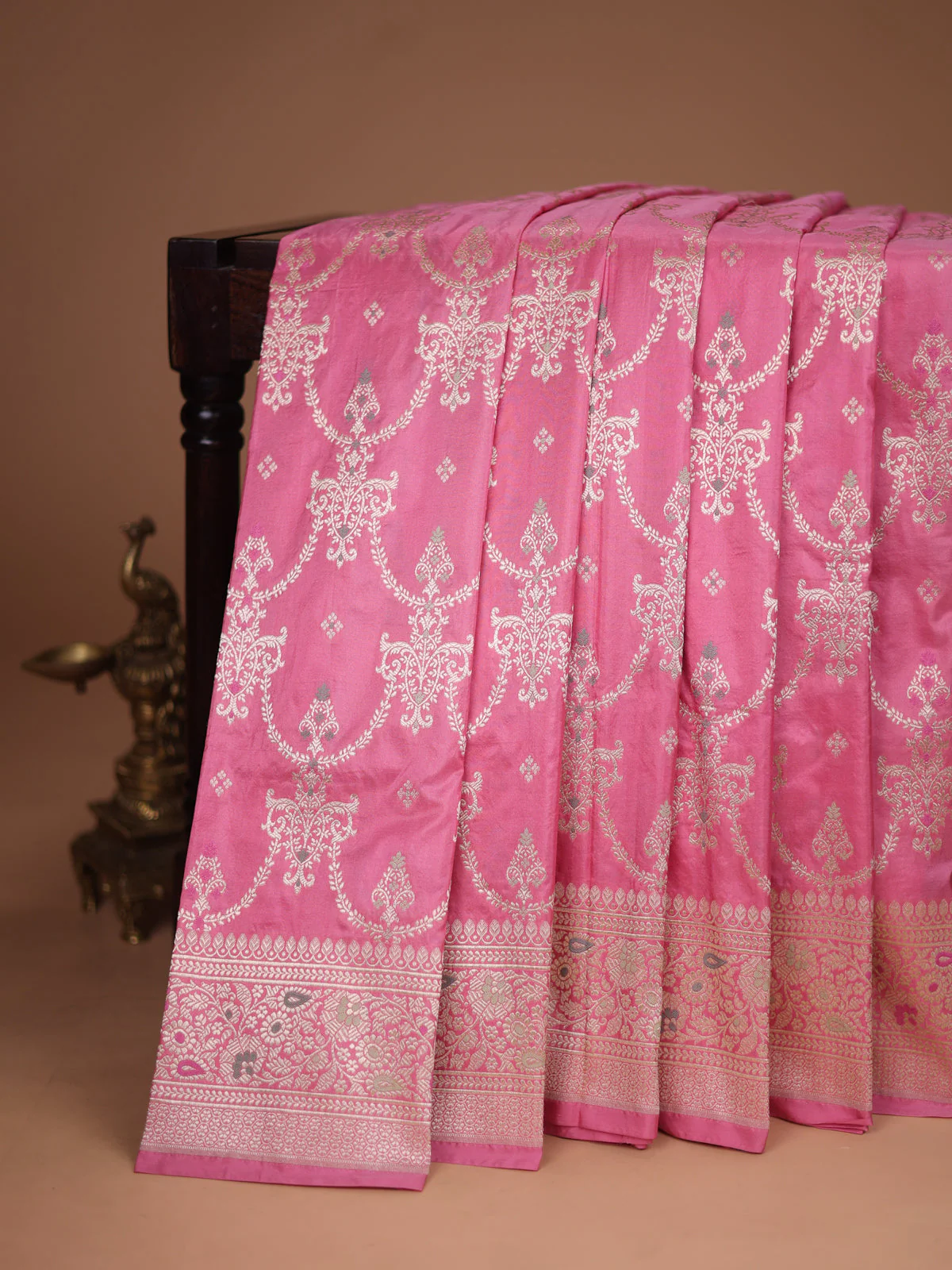 Light Pink Banarasi Silk Saree - Image 2