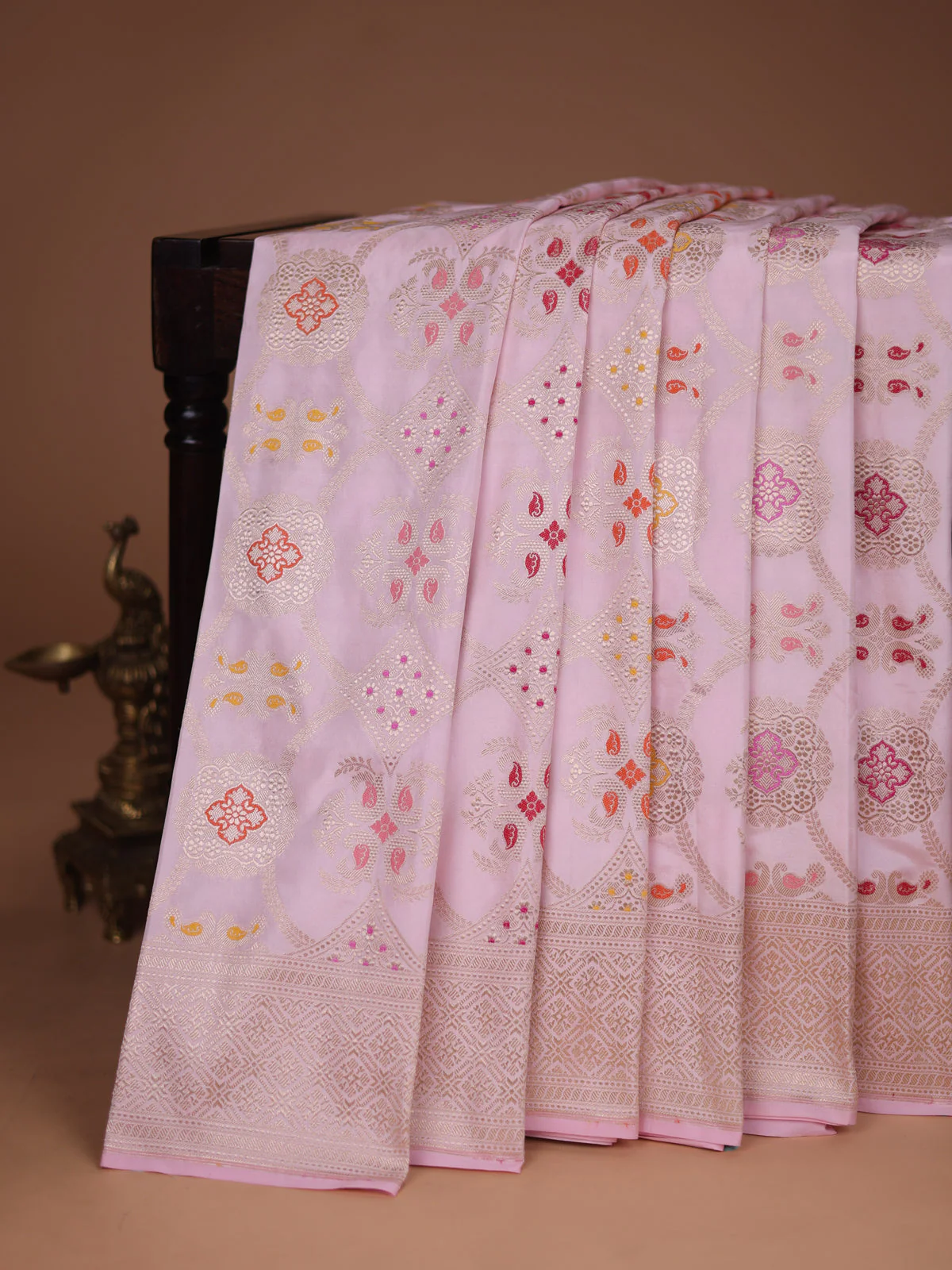 Light Pink Banarasi Silk Saree - Image 2