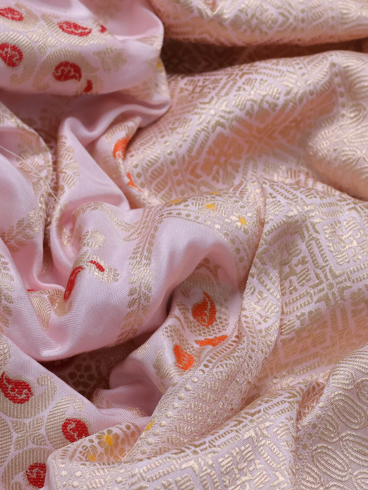 Light Pink Banarasi Silk Saree - Image 3