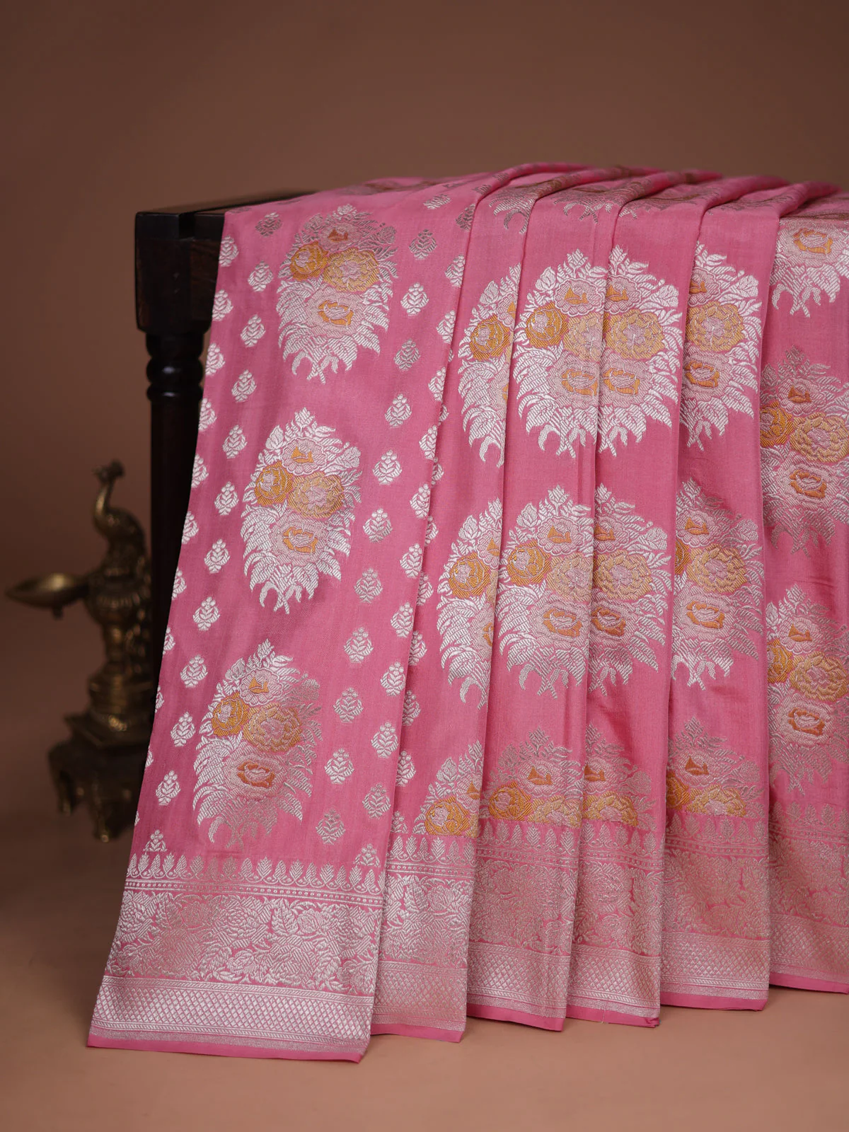 Light Pink Banarasi Silk Saree - Image 2