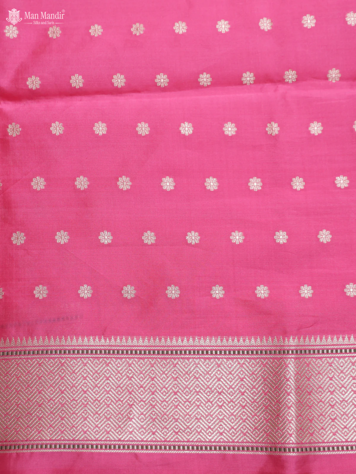 Light Pink - Pink Banarasi Kora Silk Saree - Image 6