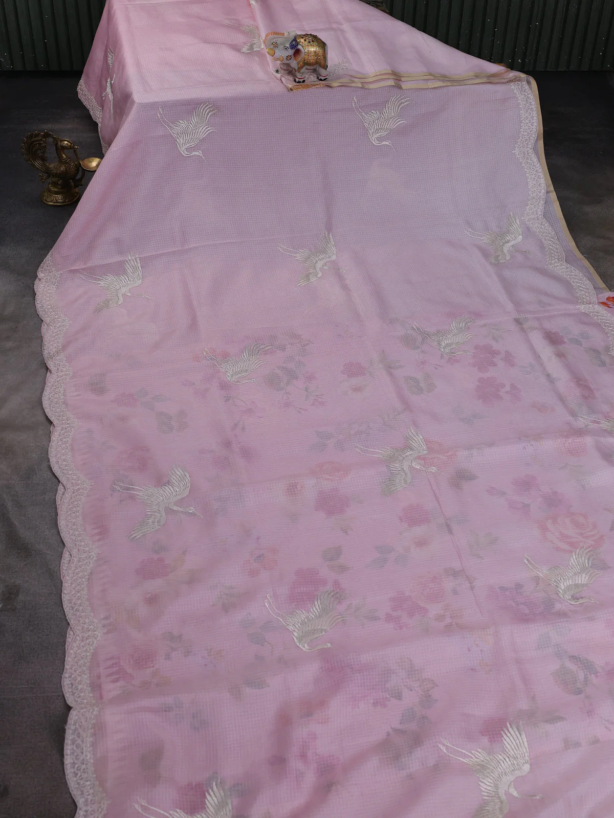 Light Pink Silk Kota Saree - Image 2