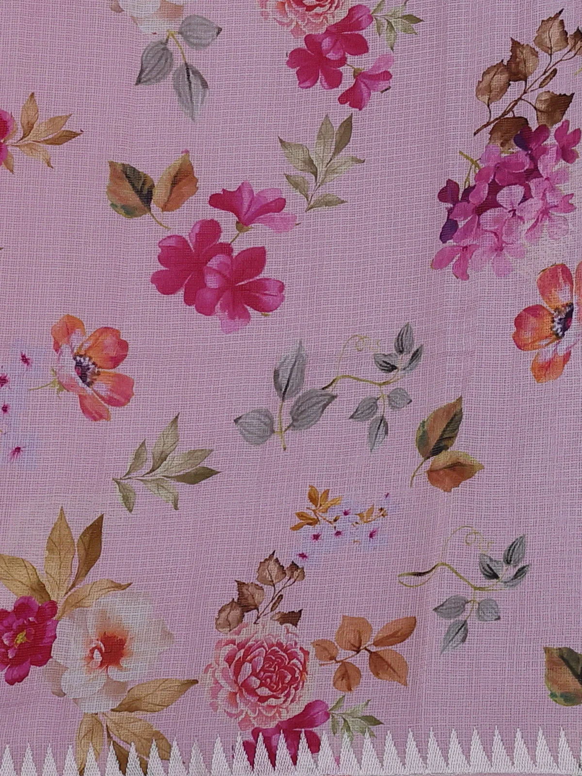 Light Pink Silk Kota Saree - Image 4