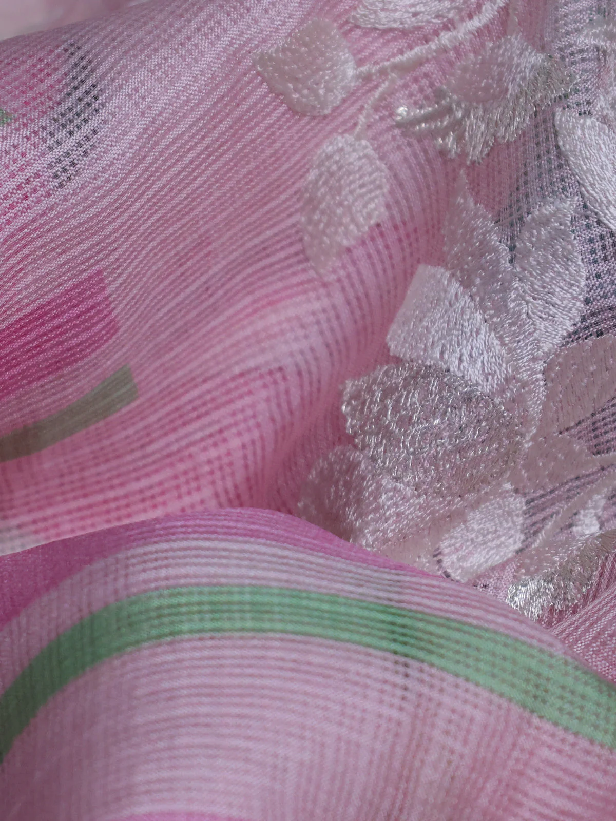 Light Pink Silk Kota Saree - Image 3