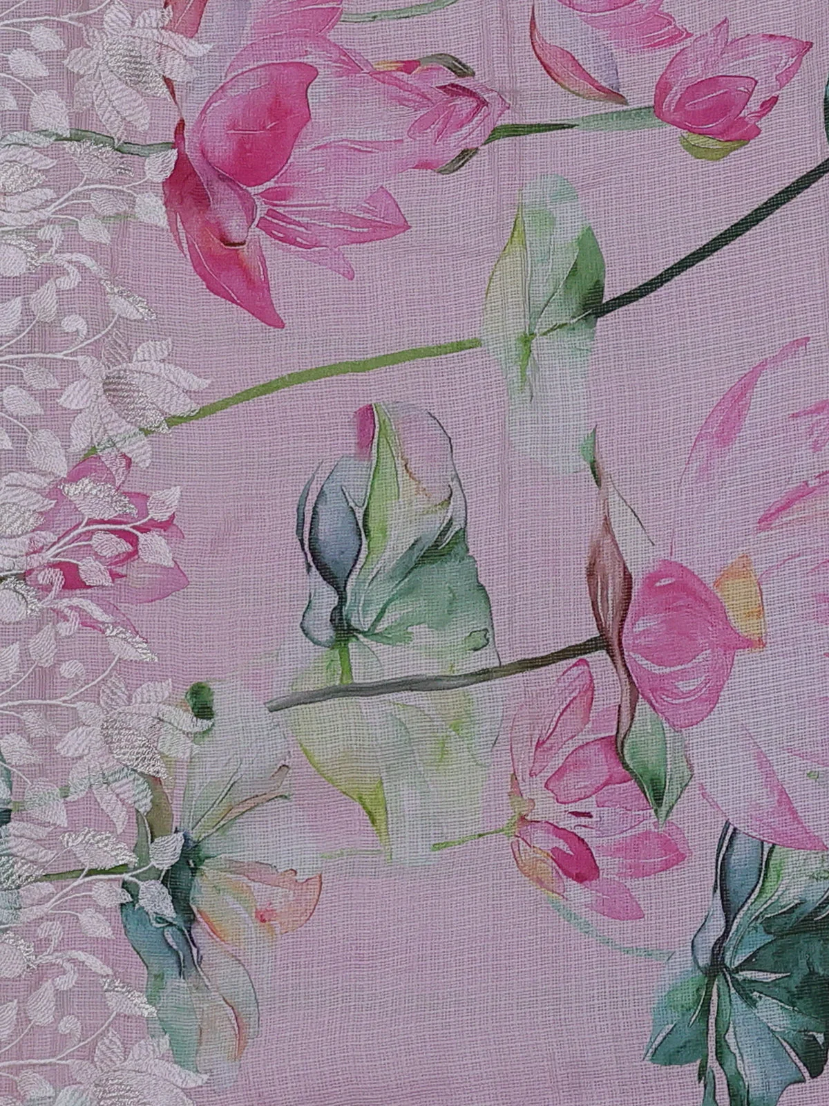 Light Pink Silk Kota Saree - Image 4