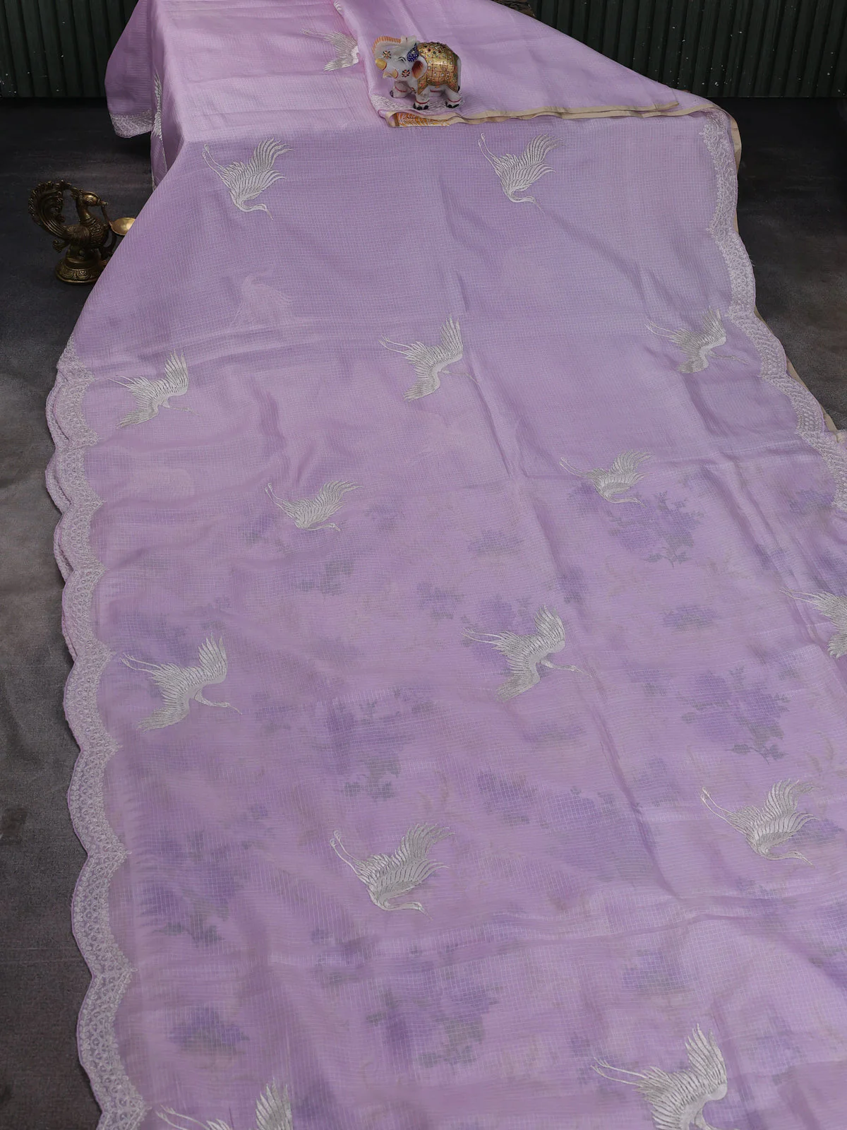 Lilac Silk Kota Saree - Image 2