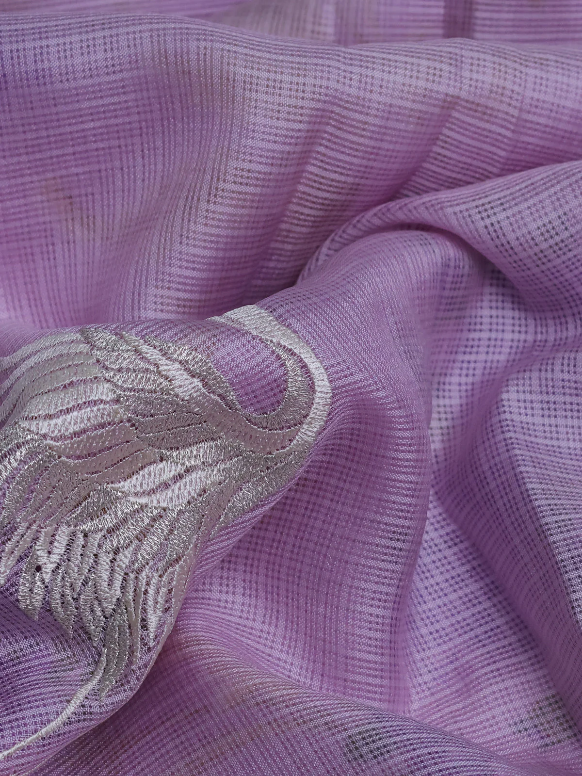Lilac Silk Kota Saree - Image 3
