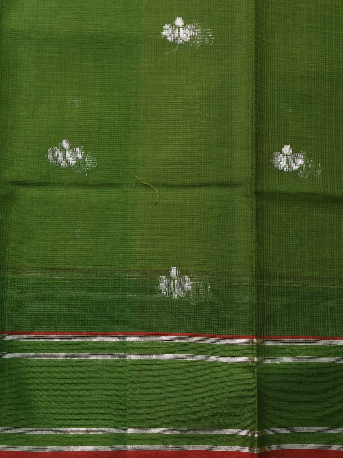 Lime Green-Green Zari Kota Saree - Image 4