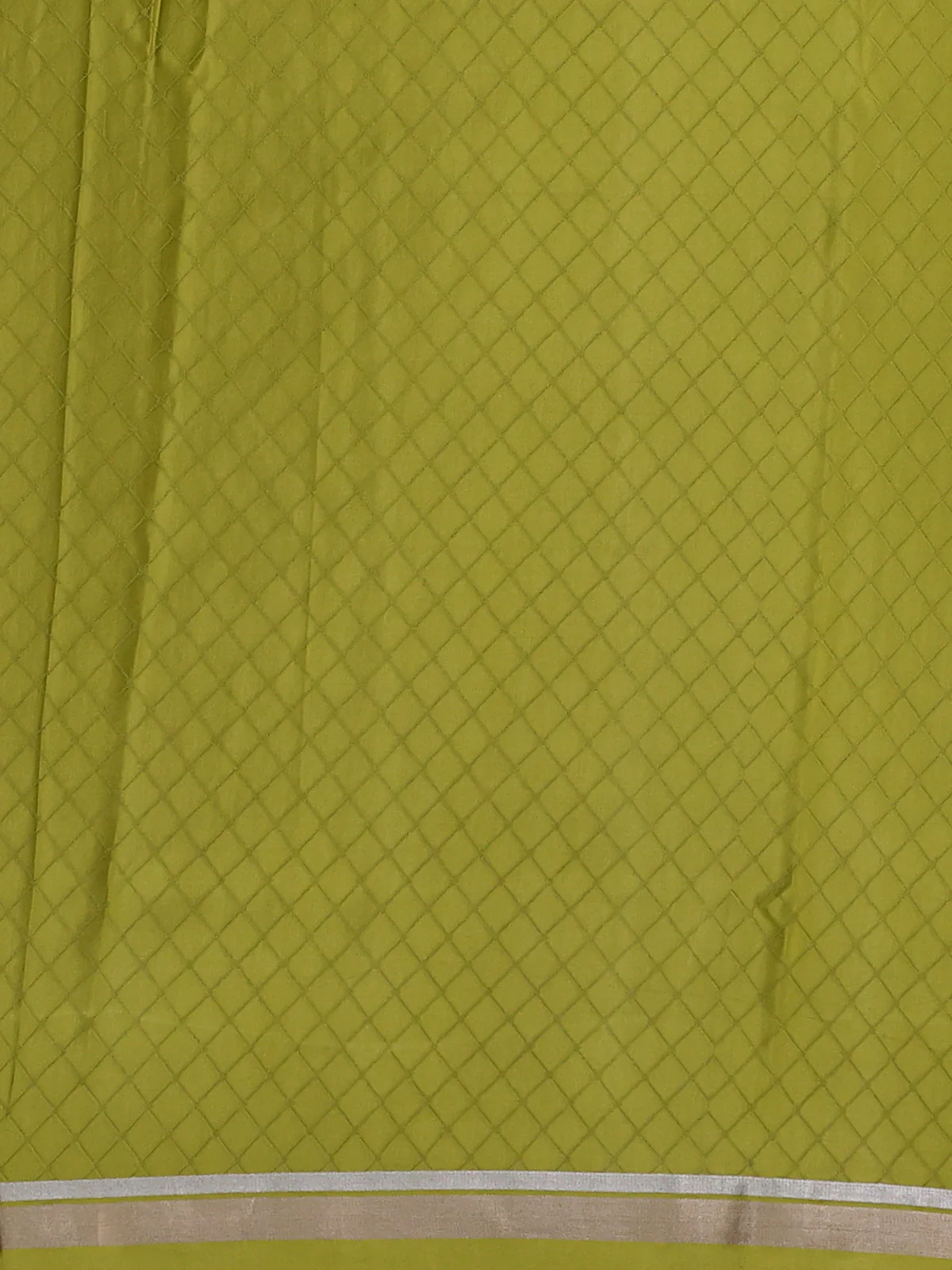 Lime Yellow Banarasi Mushru Silk Saree - Image 4