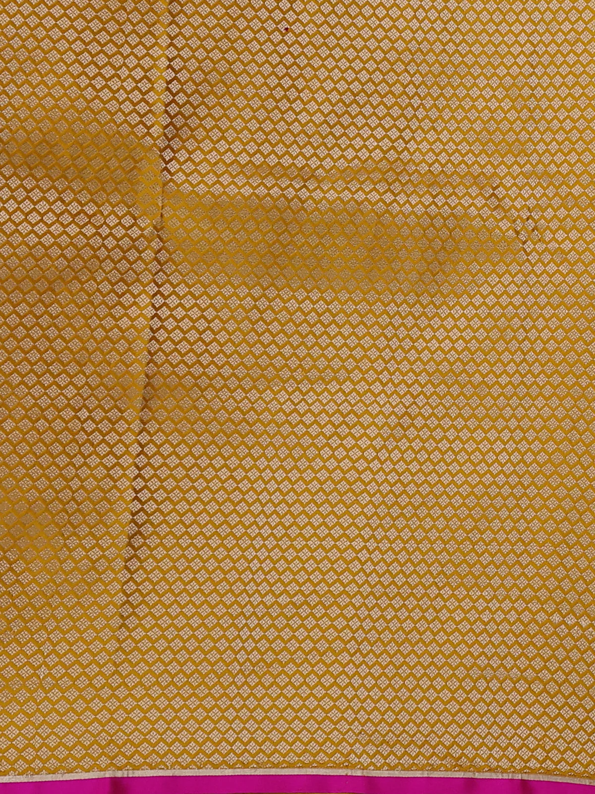 Mango Yellow - Pink Banarasi Mushru Silk Saree - Image 4