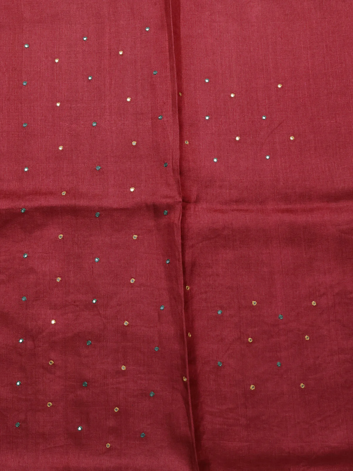 Maroon Tussar Silk Saree - Image 4