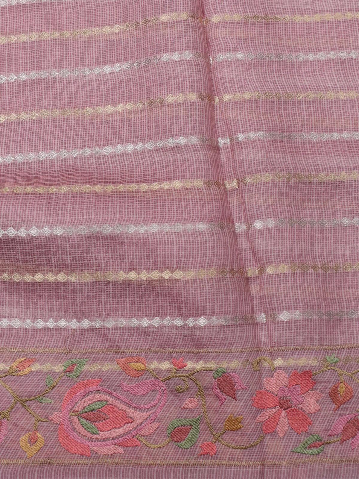 Mauve Pink Silk Kota Saree - Image 4
