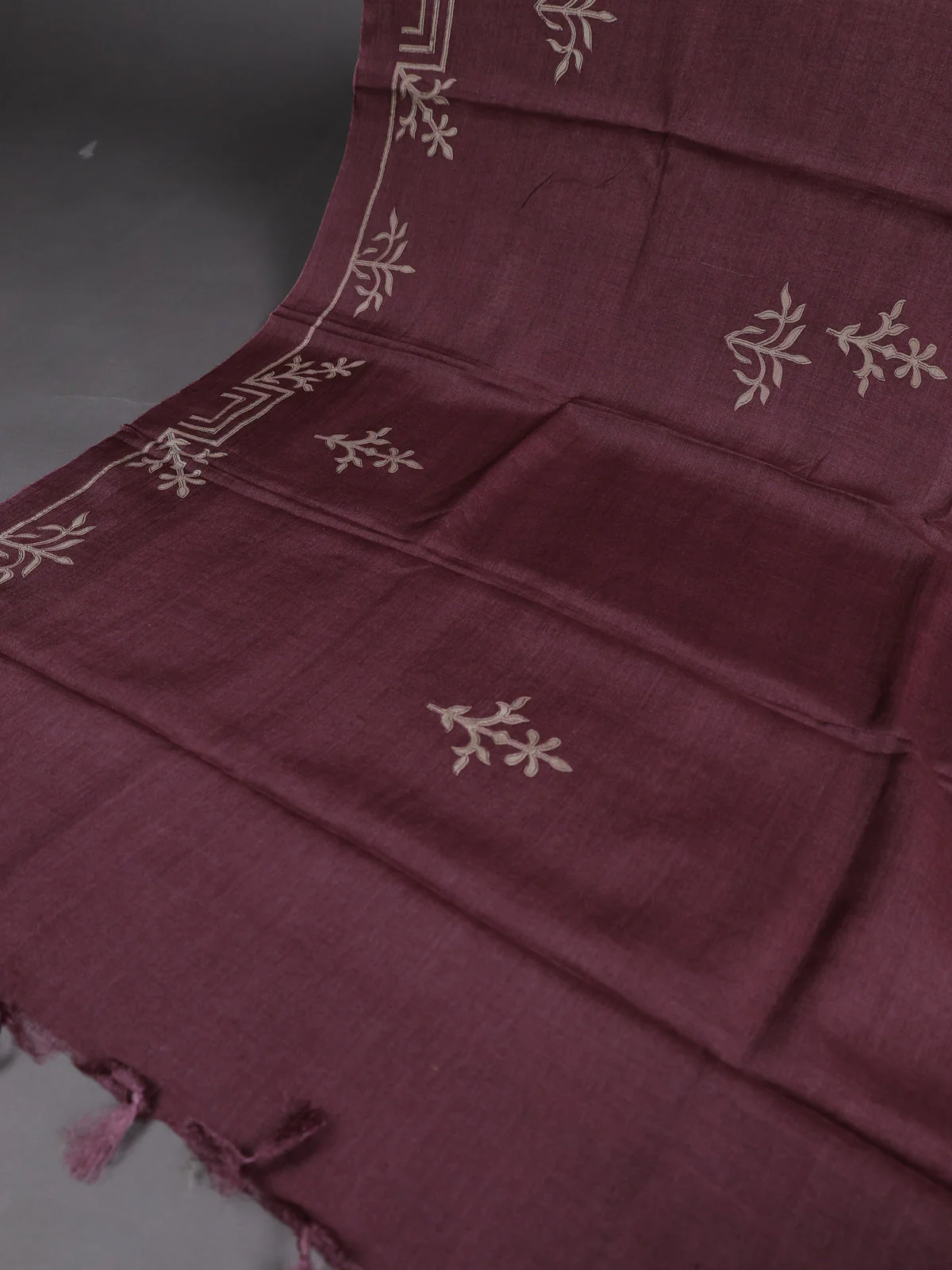 Mauve Tussar Silk Unstitched Suit - Image 3