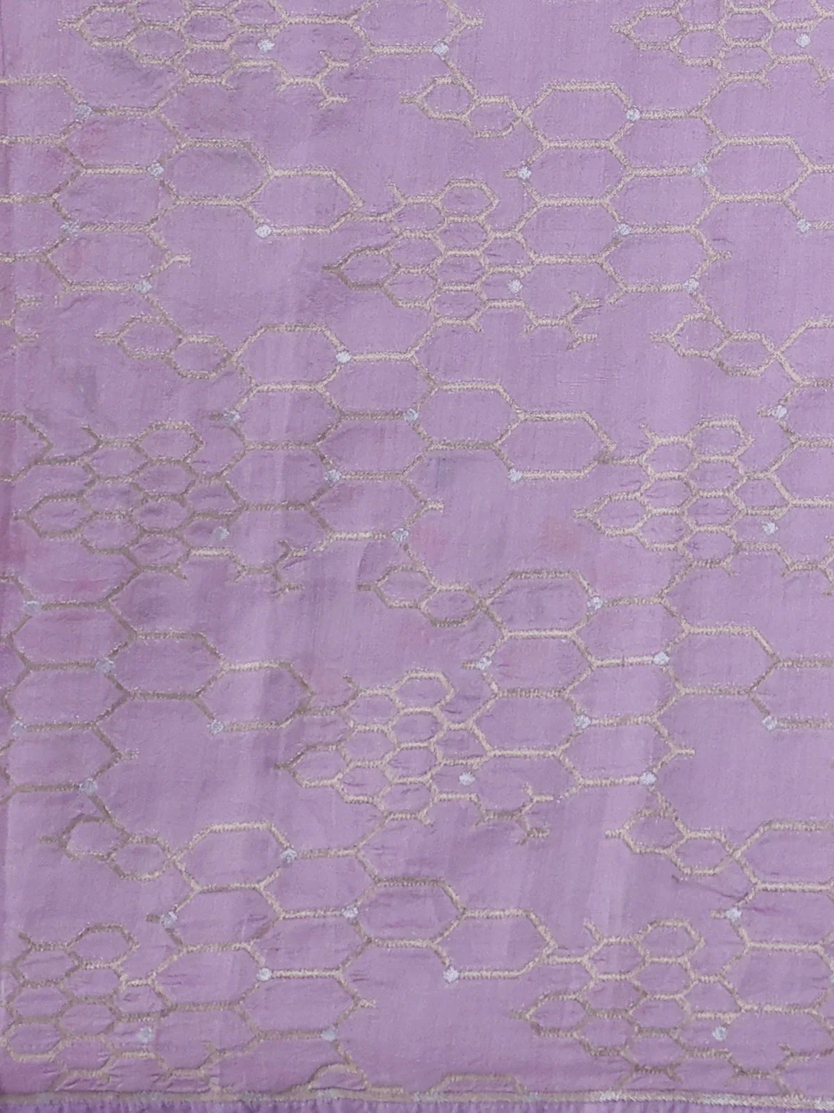 Mild Lavender Organza Hand Painted Silk Saree - Image 3