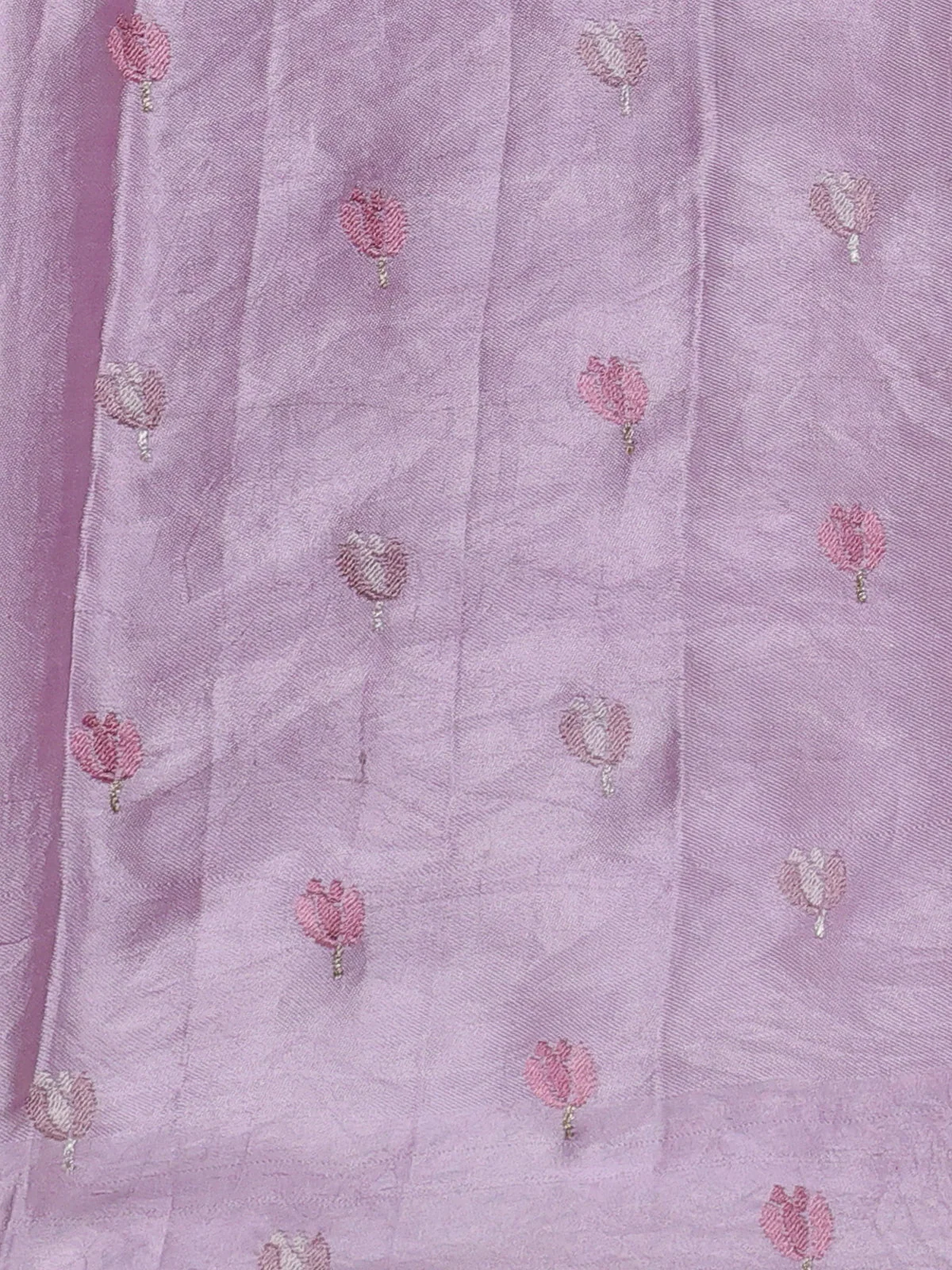 Mild Lavender Organza Silk Saree - Image 3