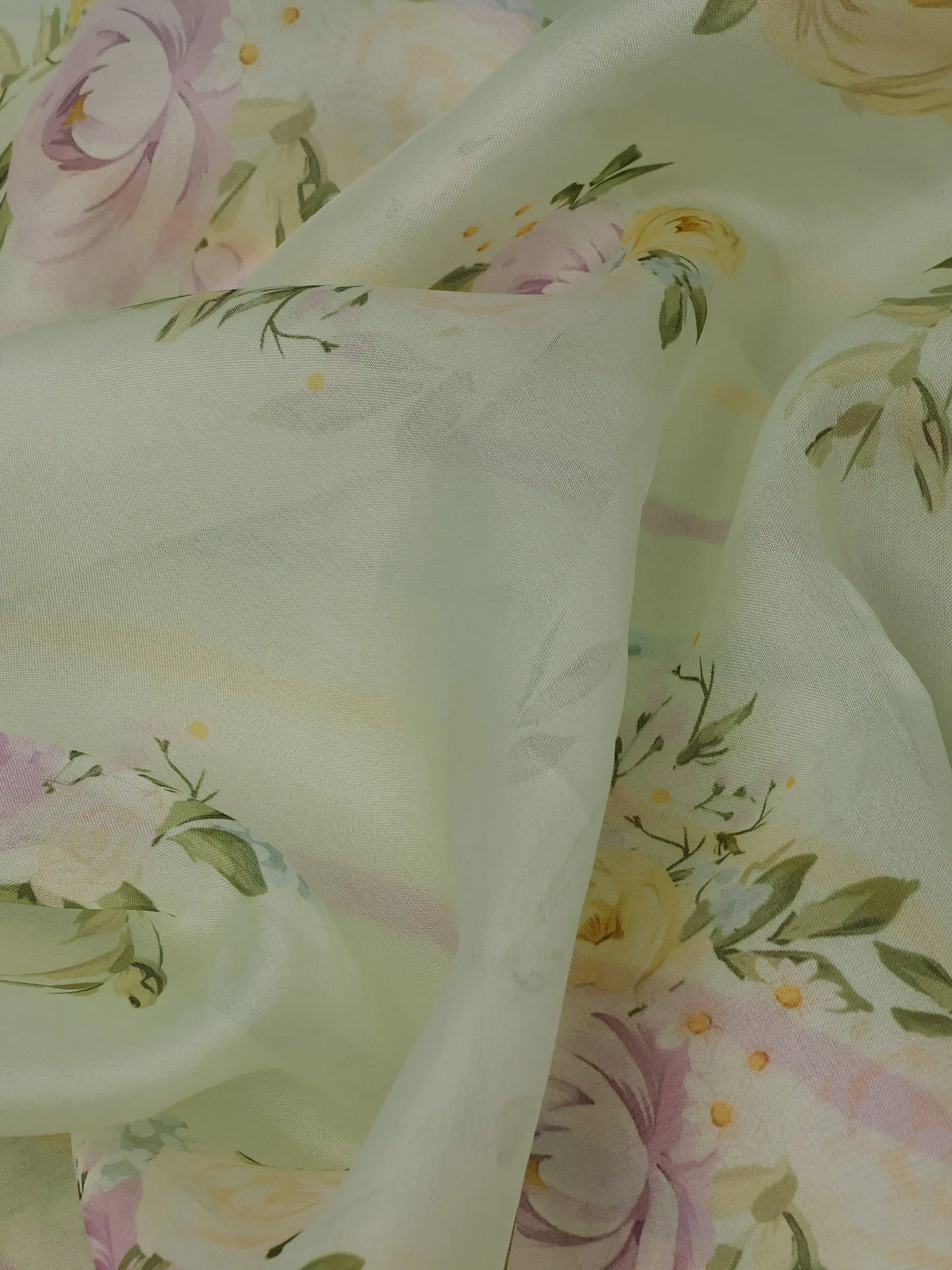 Mild Pista Green Organza Silk Saree - Image 3