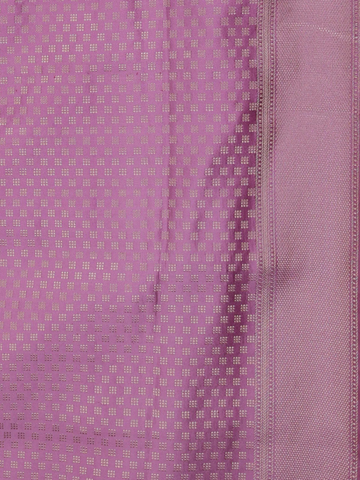 Muave Pink Banarasi Tanshoi Silk Saree - Image 3