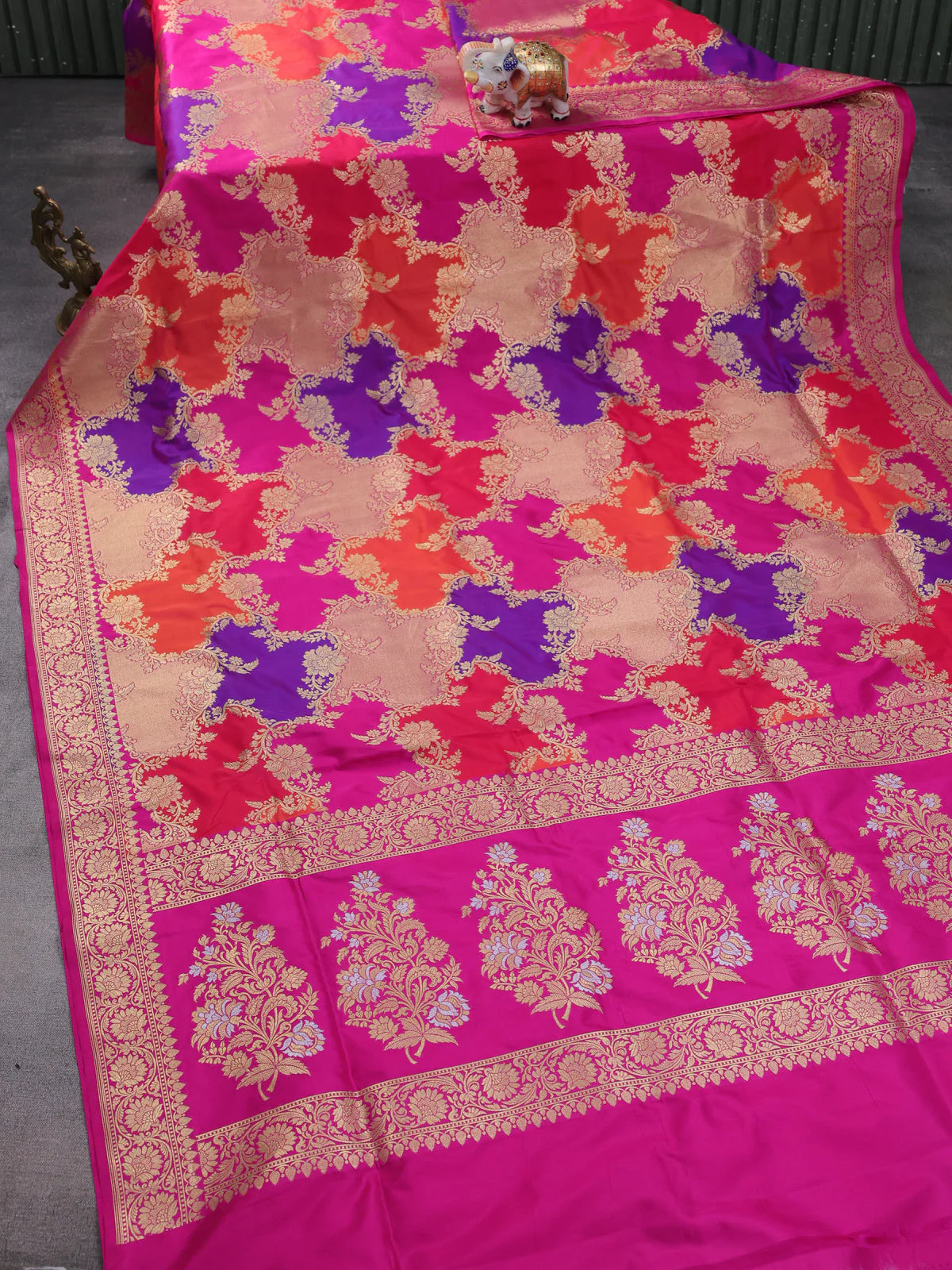 Multi Colour Banarasi Silk Saree - Image 2