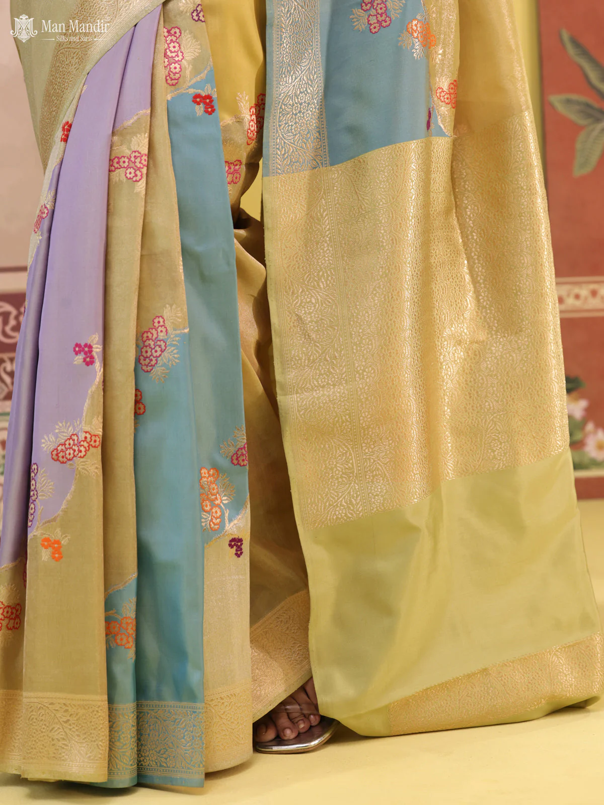 Multi Colour - Mild Pista Green Rangkat Banarasi Kadwa Silk Saree - Image 5
