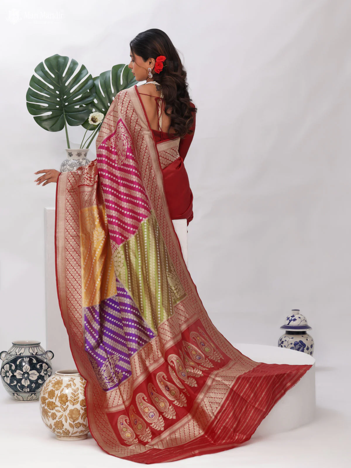 Multi Colour - Red Banarasi Kadwa Silk Saree - Image 5