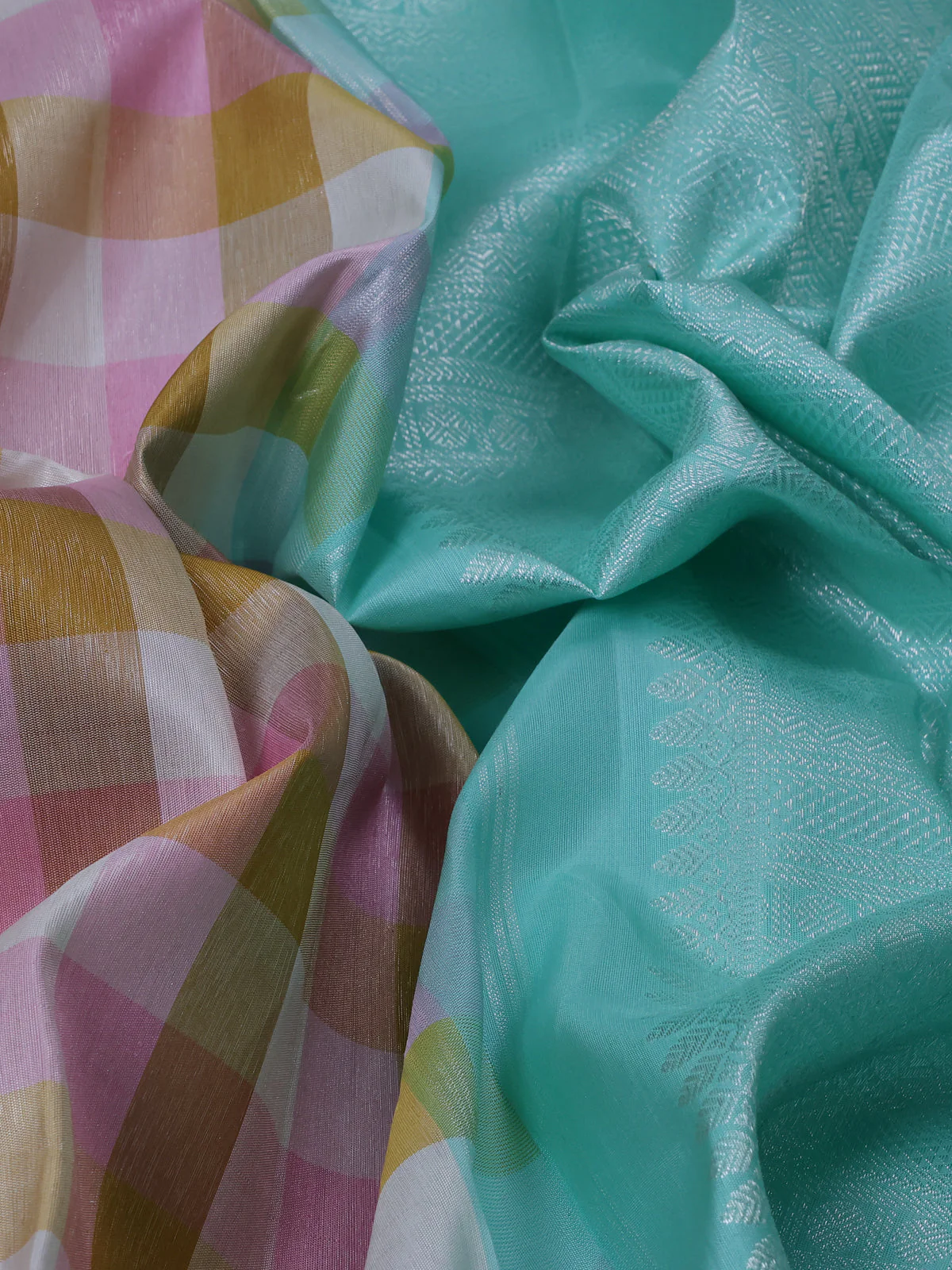 Multi Colour-Teal Green Pure Kanchipuram Silk Saree - Image 3